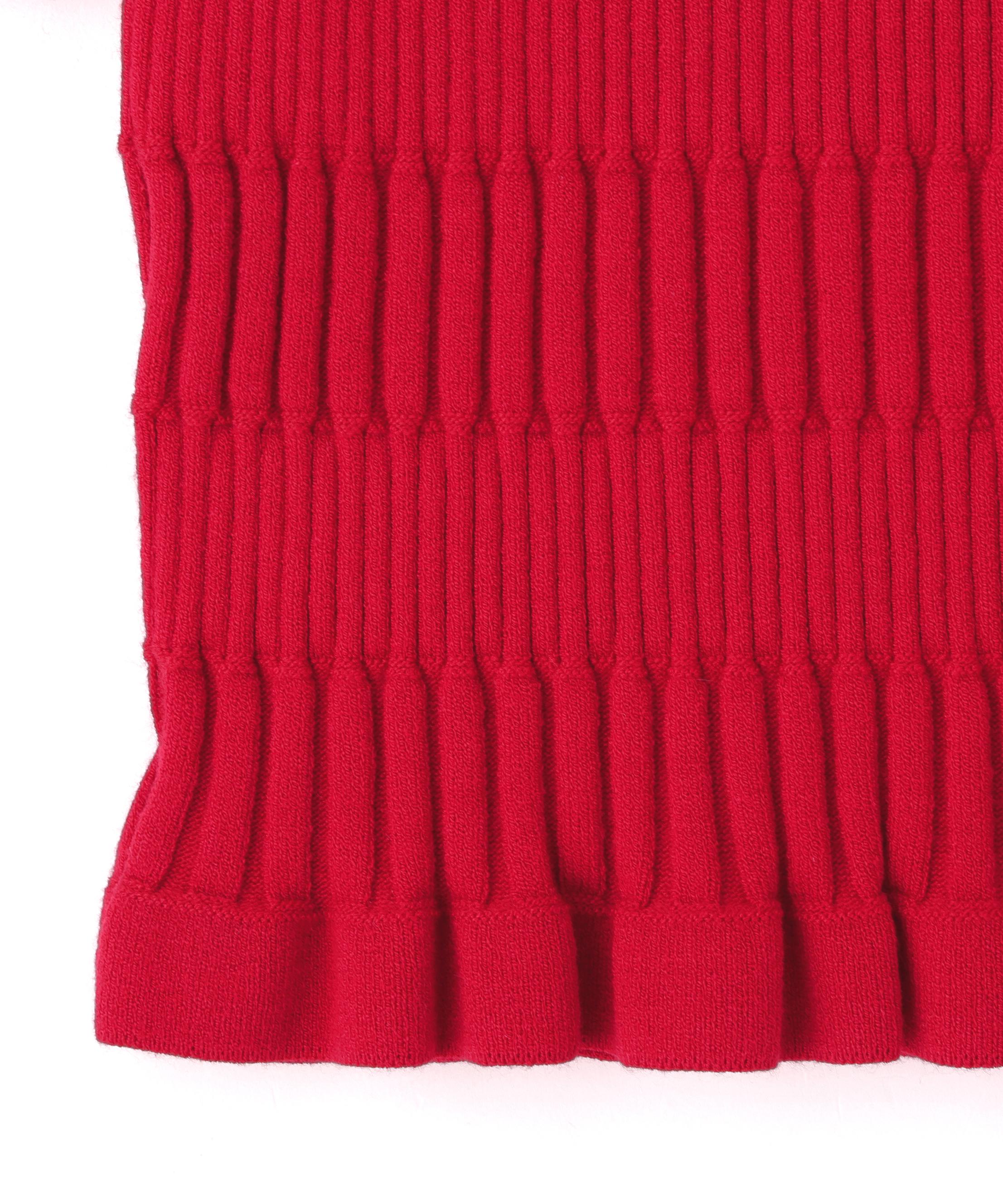 前後2way変形リブニット レッド