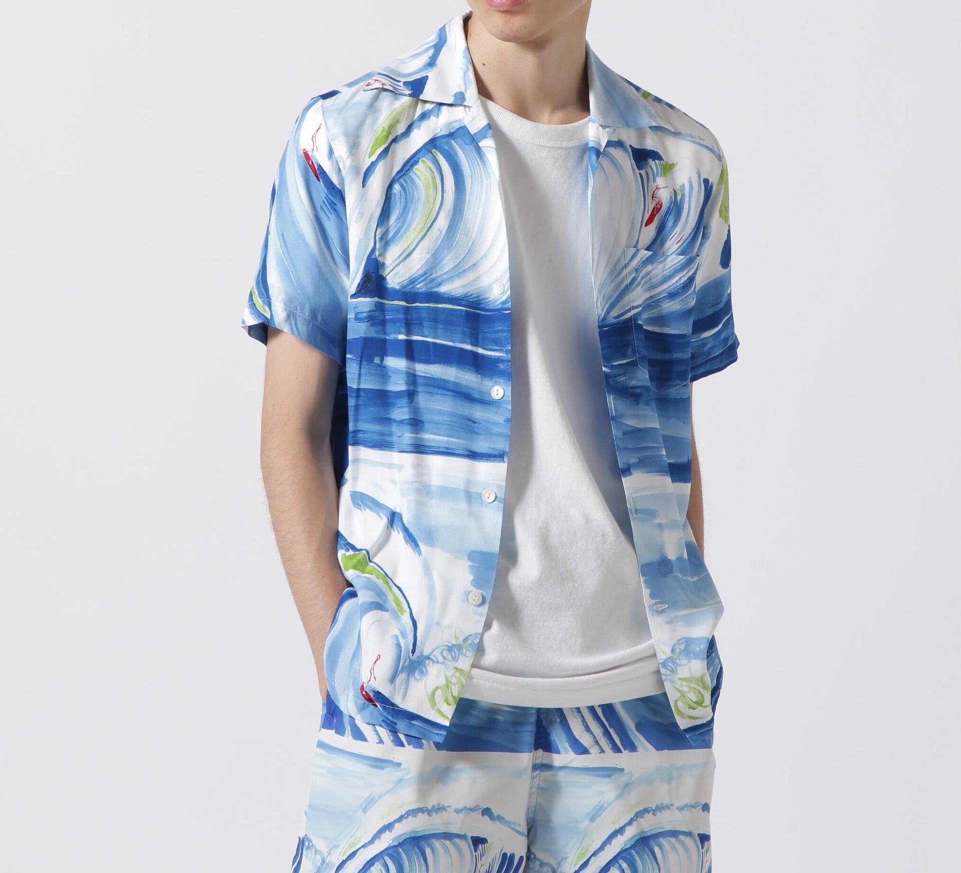 Aloha Rlossom/アロハ ブロッサム/RIG WAVE SHI>TS ブルー