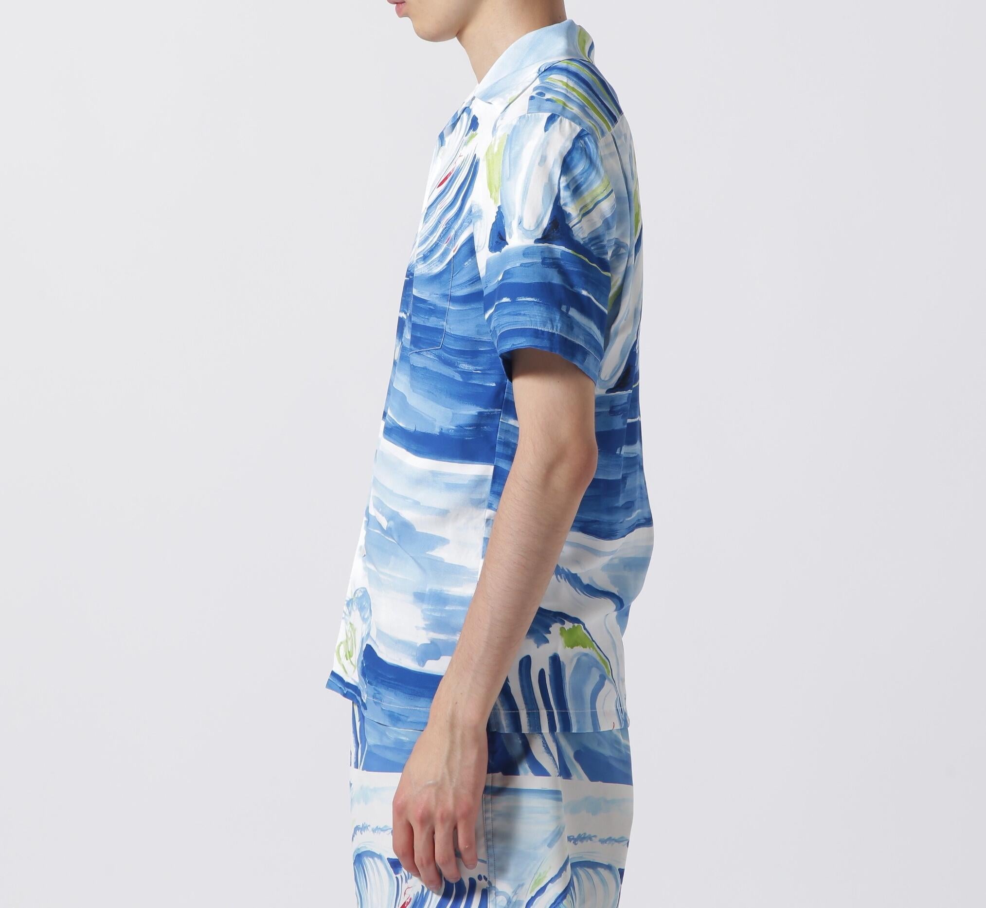 Aloha Rlossom/アロハ ブロッサム/RIG WAVE SHI>TS ブルー