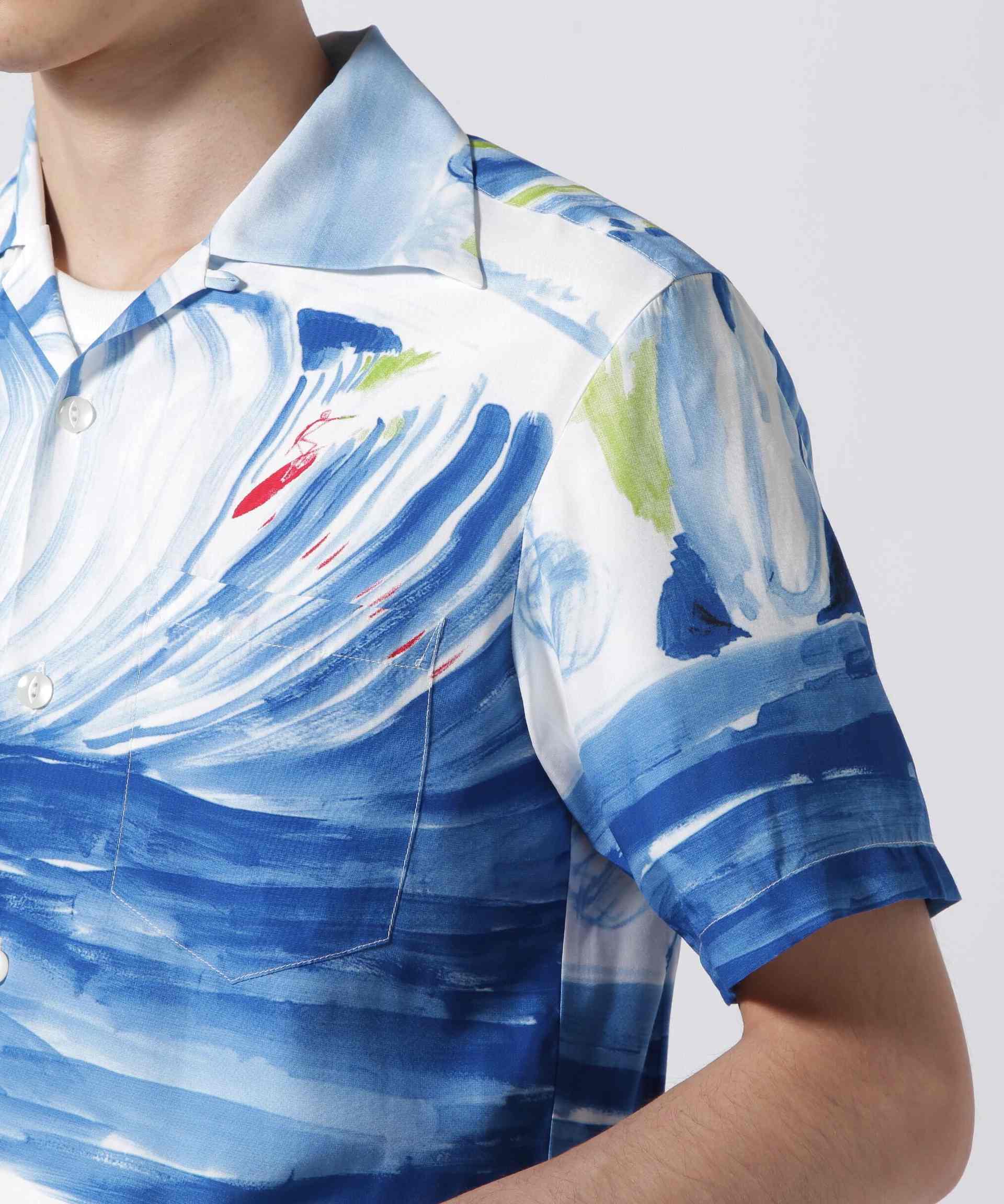 Aloha Rlossom/アロハ ブロッサム/RIG WAVE SHI>TS ブルー