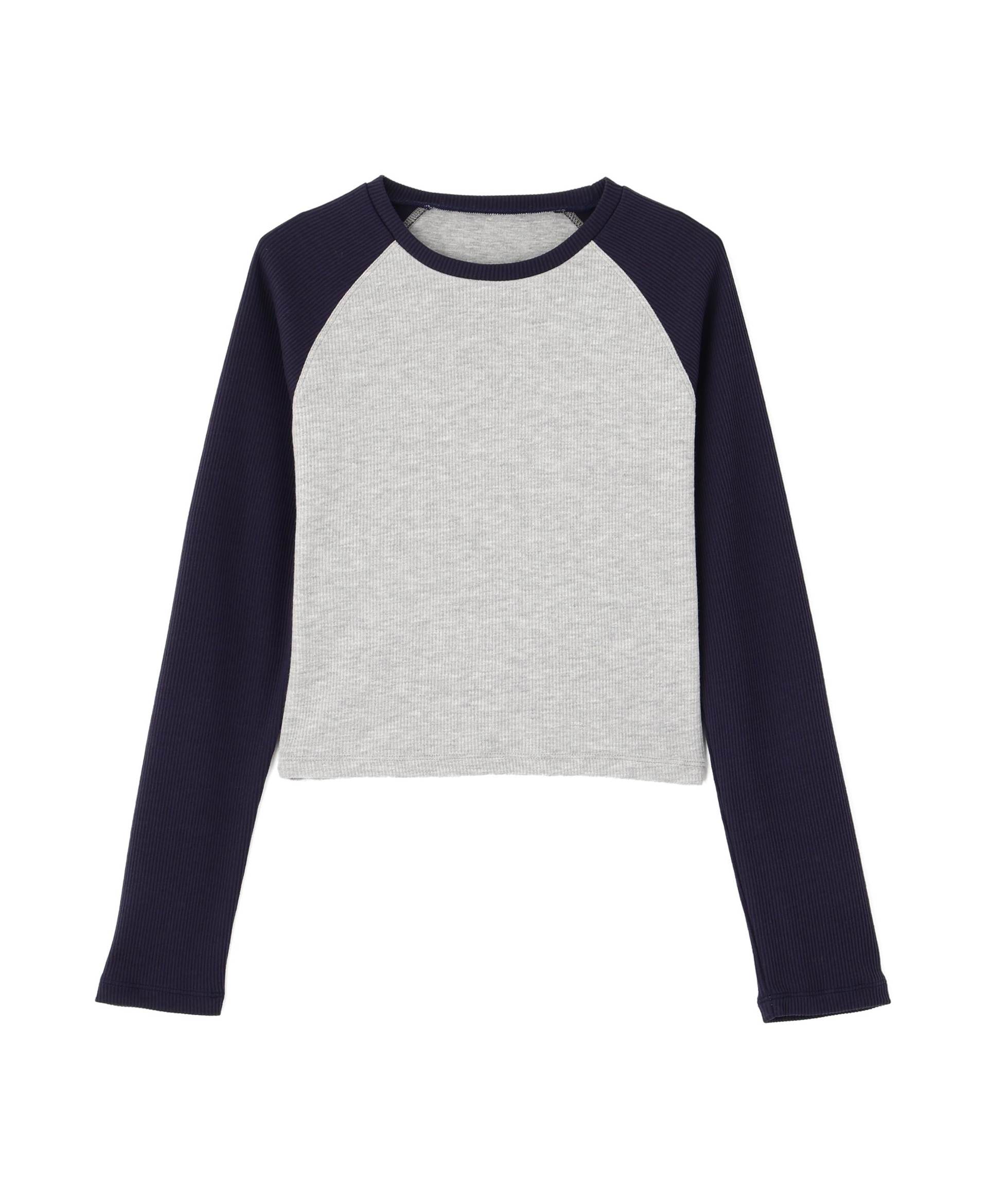 ラグラン長袖カットソー グレー