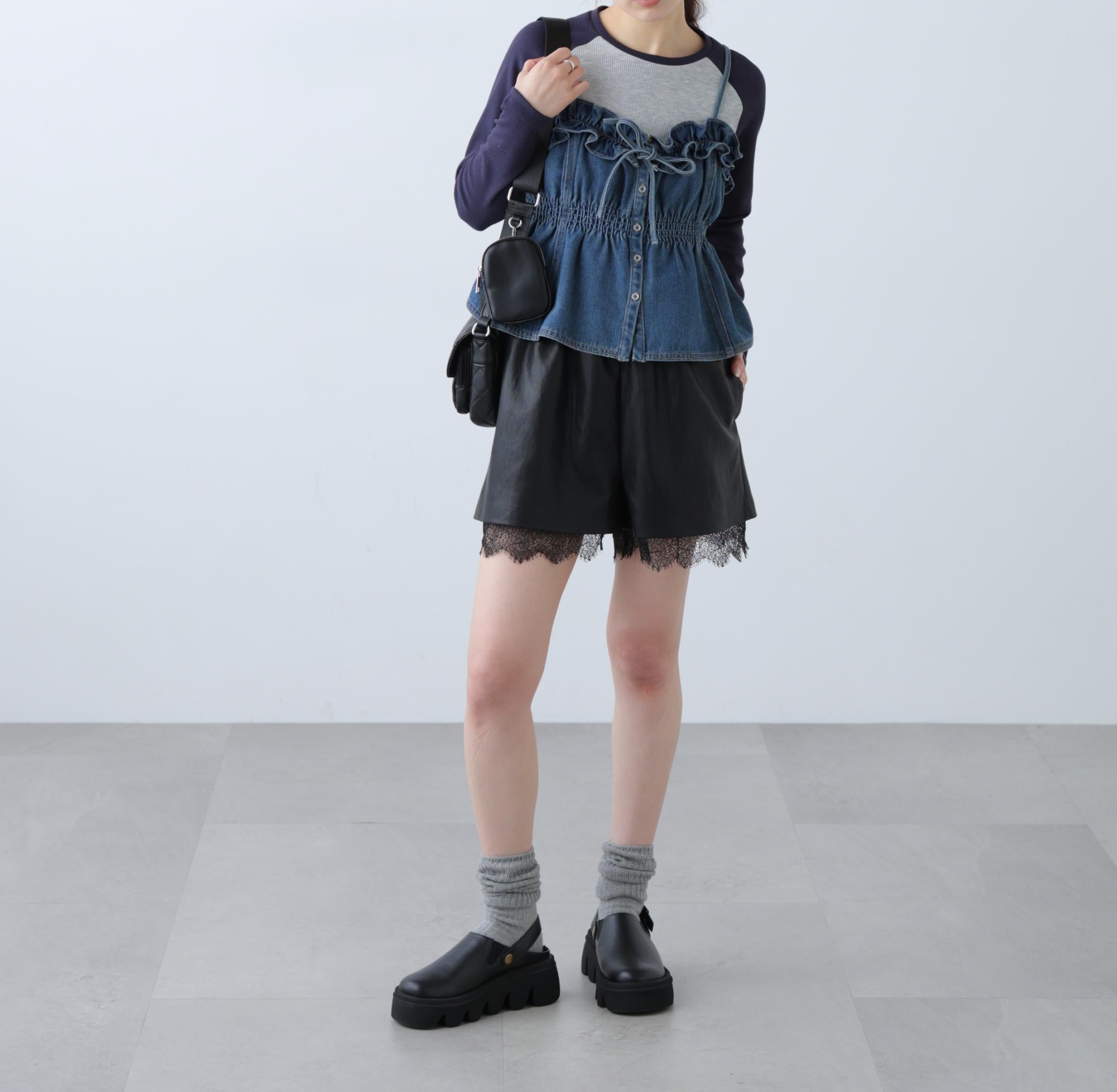 ラグラン長袖カットソー グレー