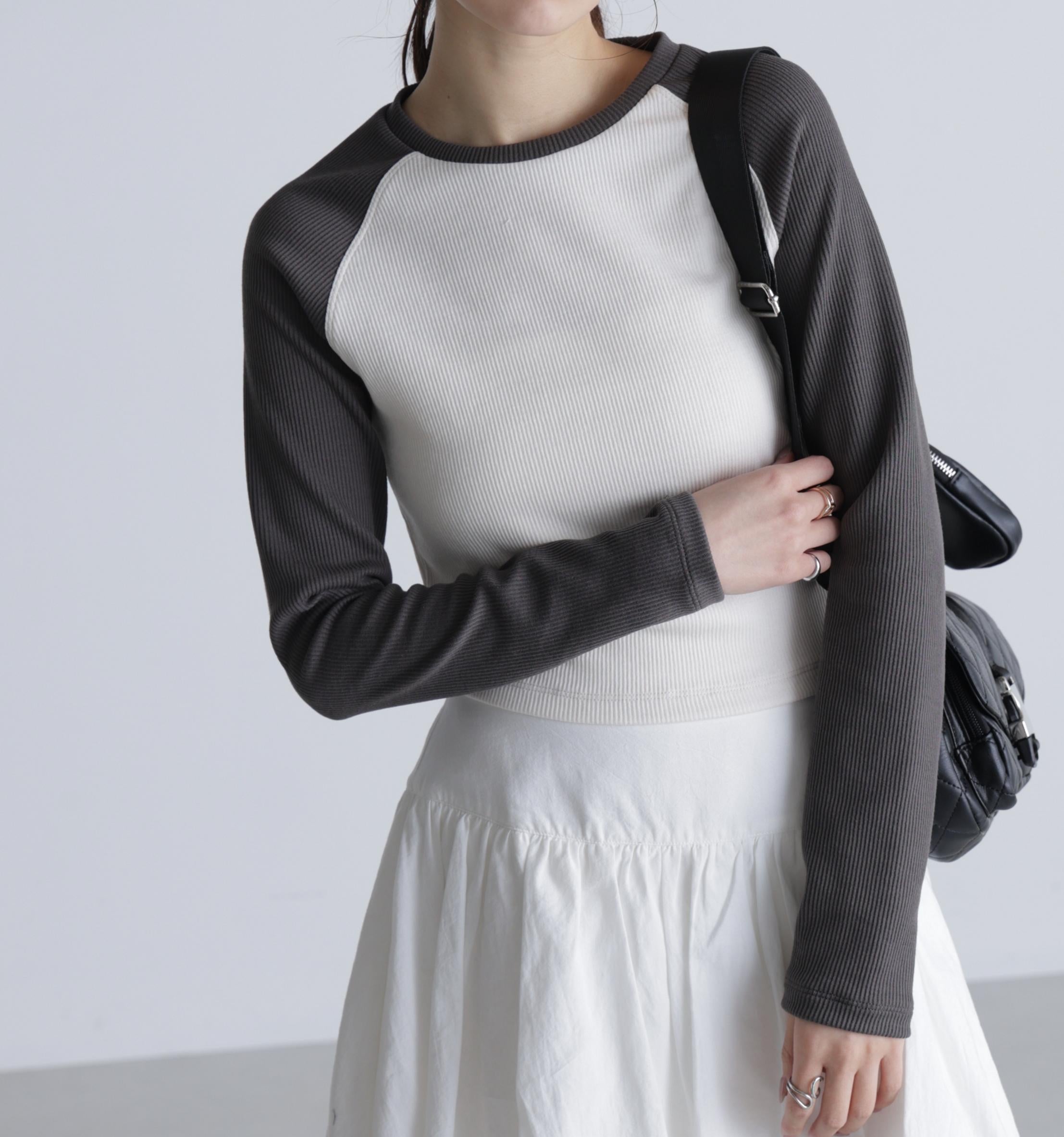 ラグラン長袖カットソー オフ