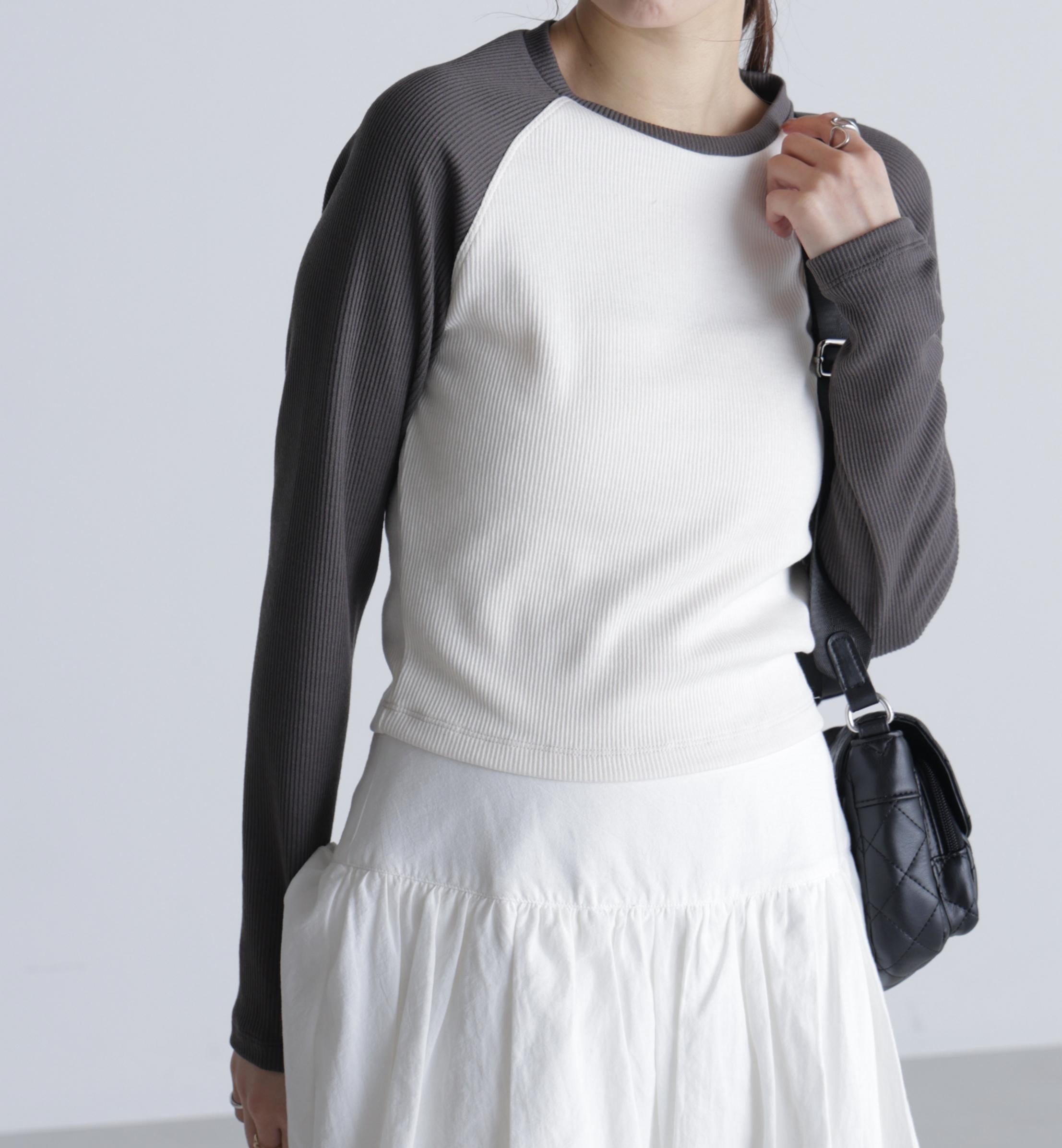 ラグラン長袖カットソー オフ