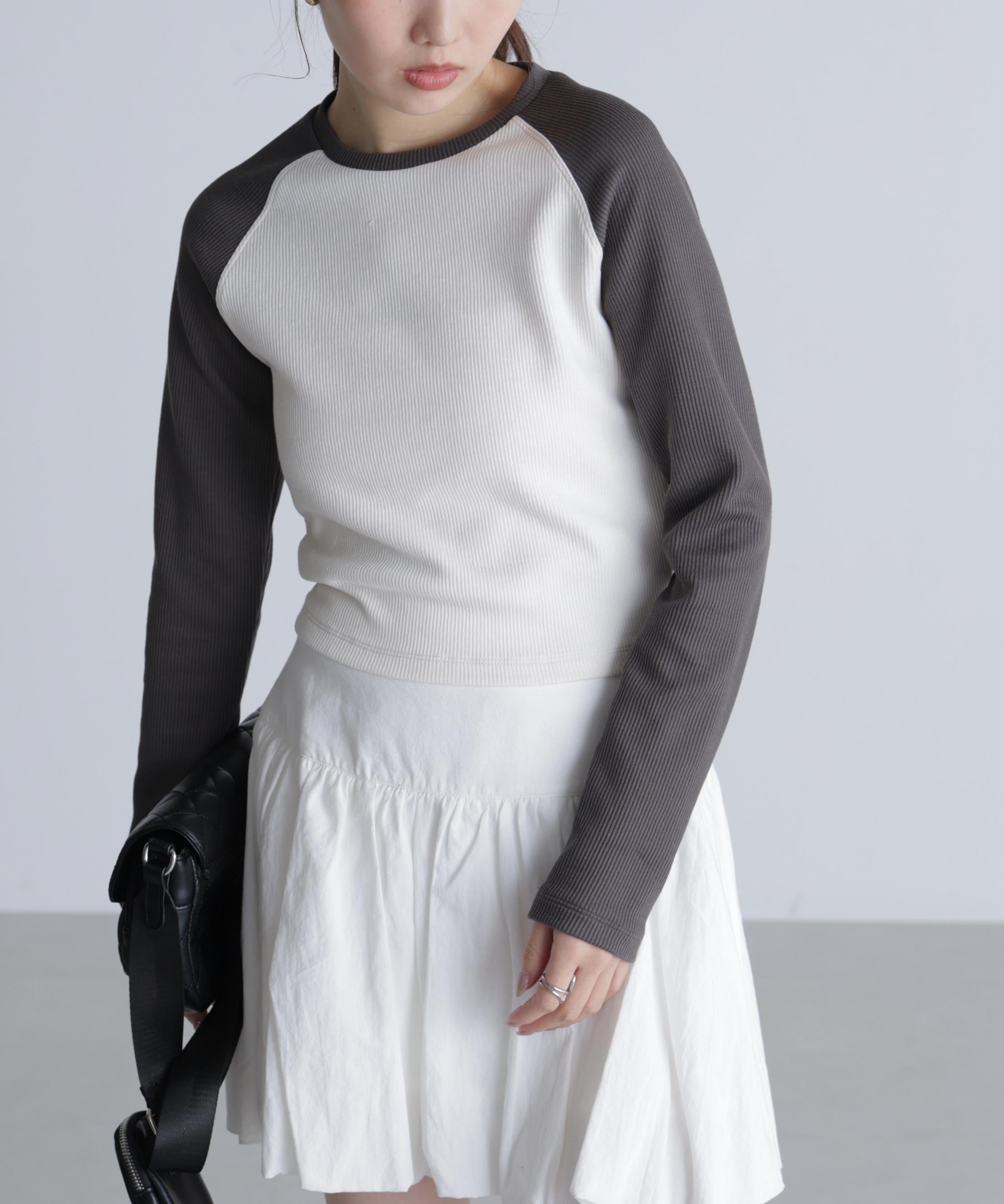 ラグラン長袖カットソー オフ