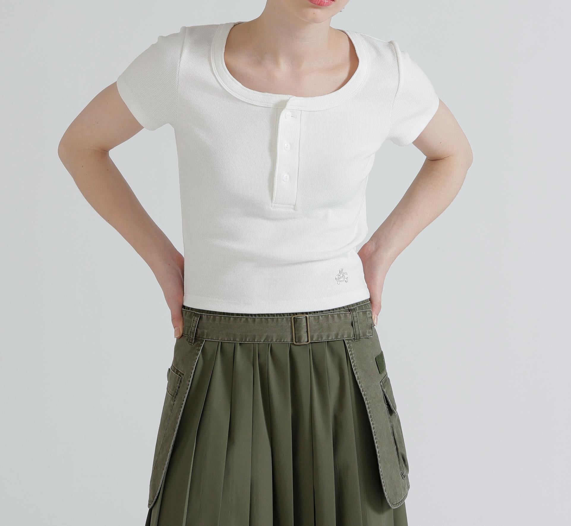 《直営店限定》S/S AC RIB HENLY T-SHIRT オフホワイト3