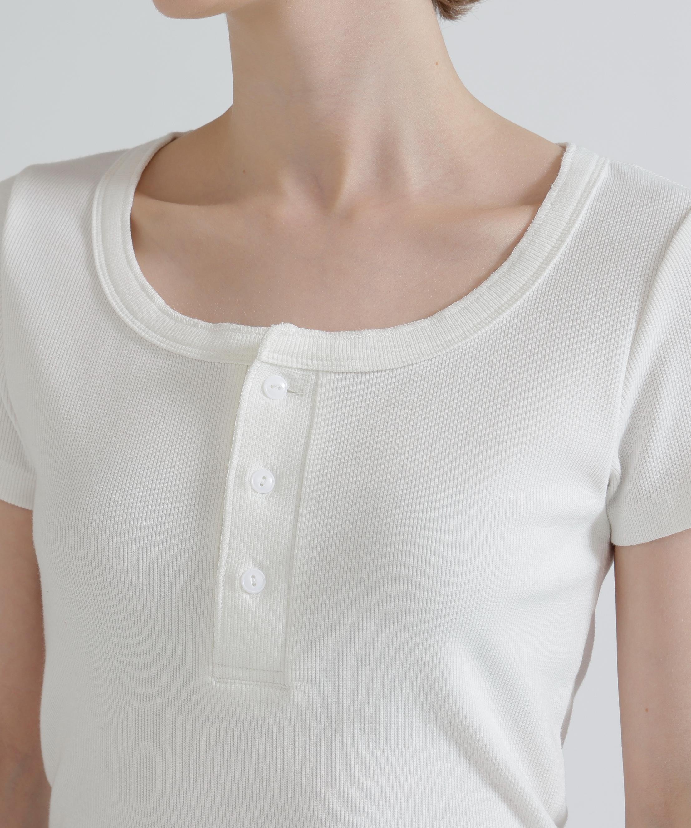 《直営店限定》S/S AC RIB HENLY T-SHIRT オフホワイト3