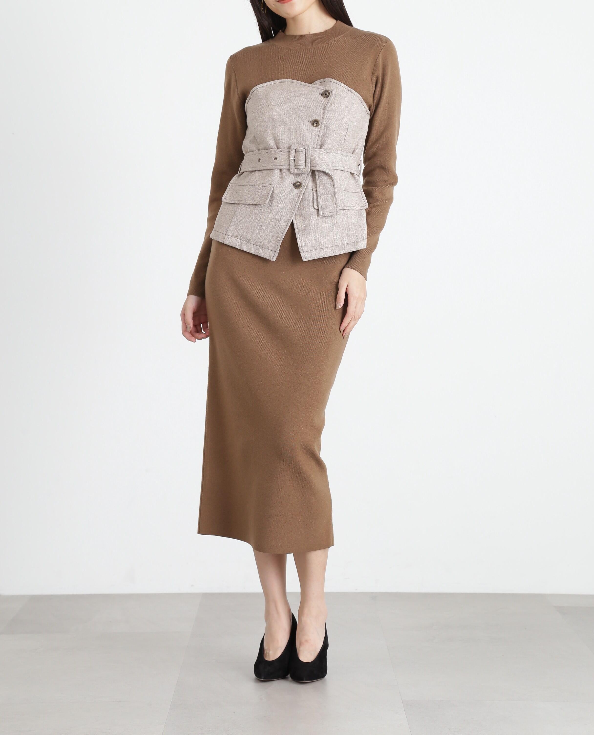 ◆ヘリンボンコンビニットプルオーバー モカ6