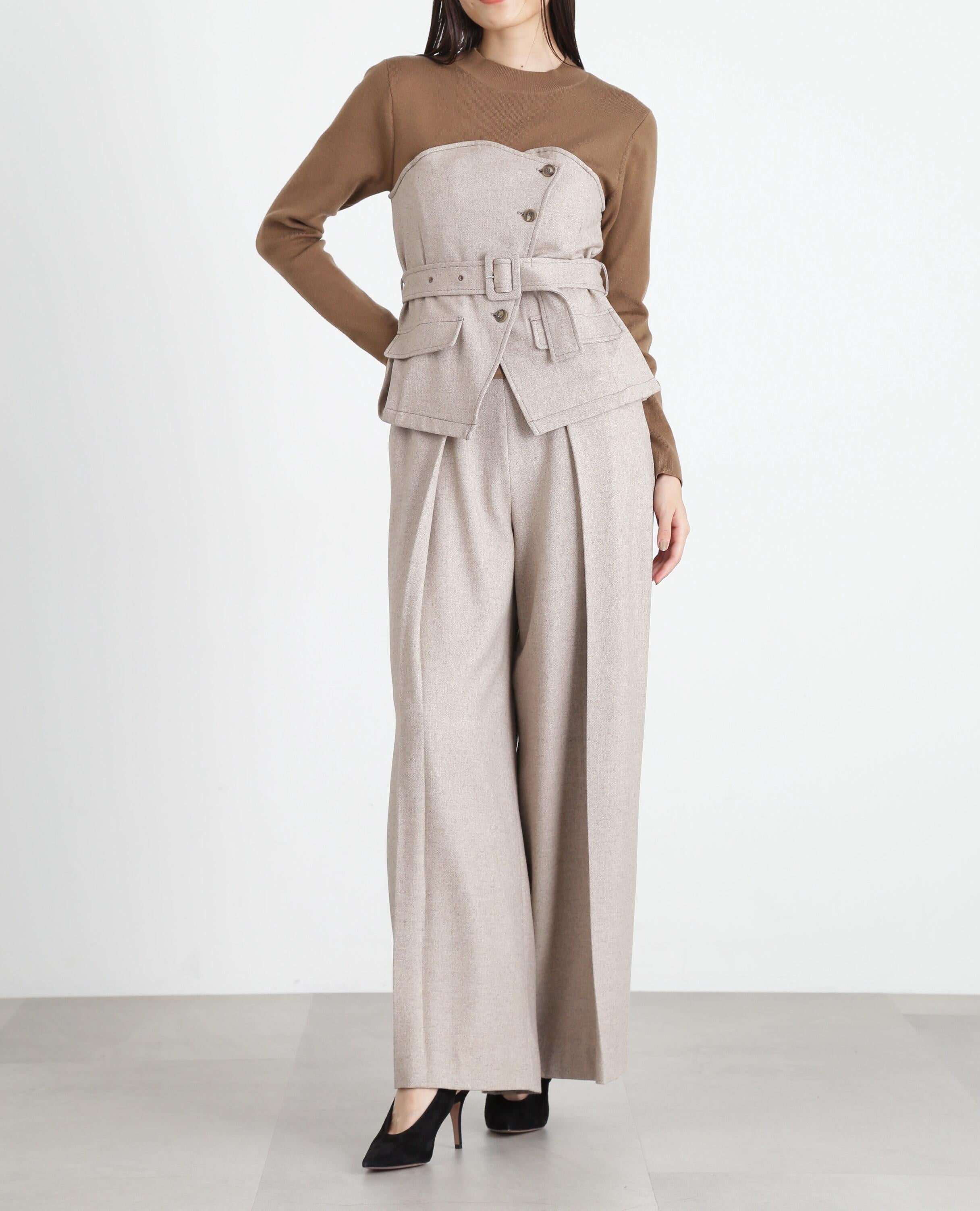 ◆ヘリンボンコンビニットプルオーバー モカ6