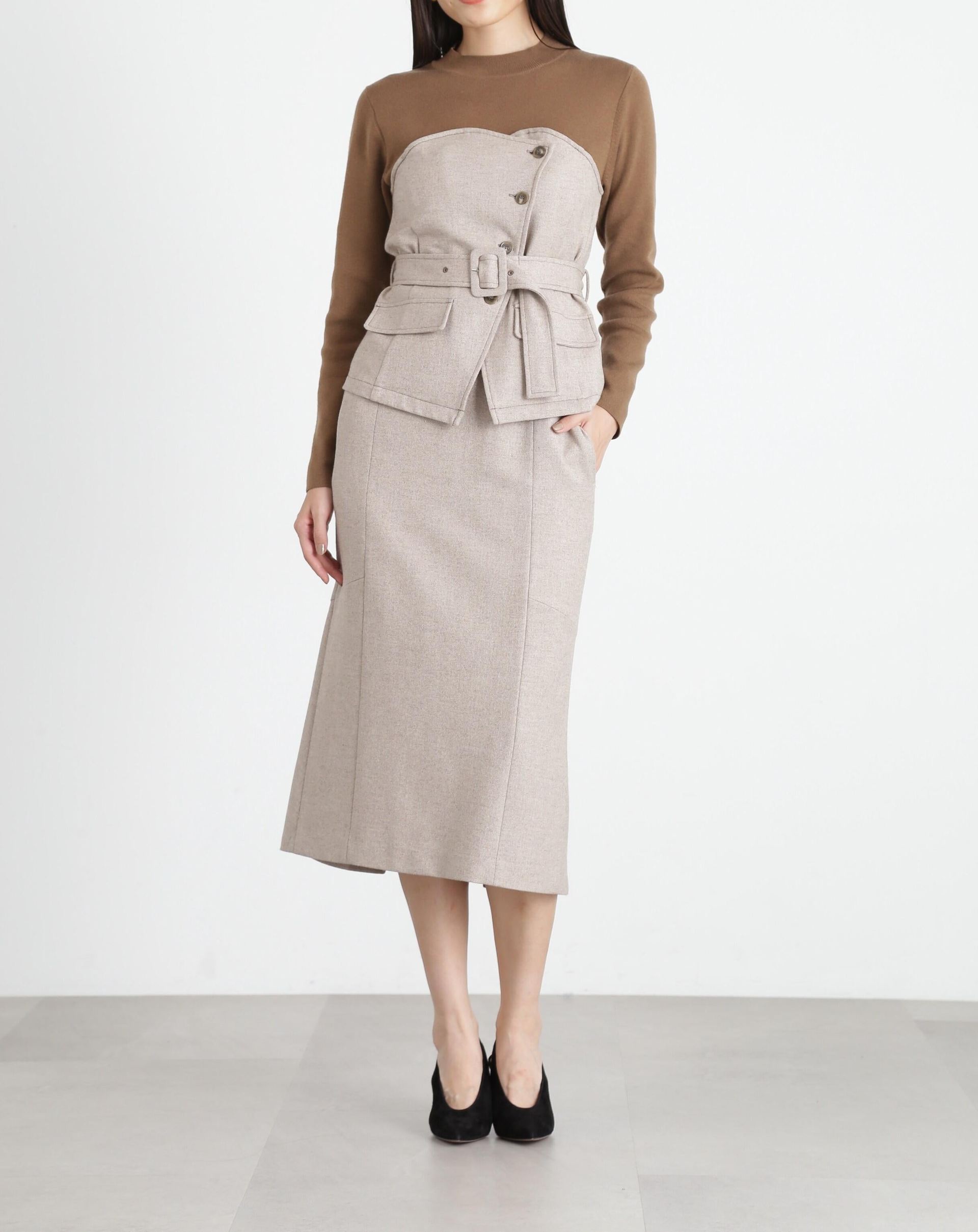 ◆ヘリンボンコンビニットプルオーバー モカ6