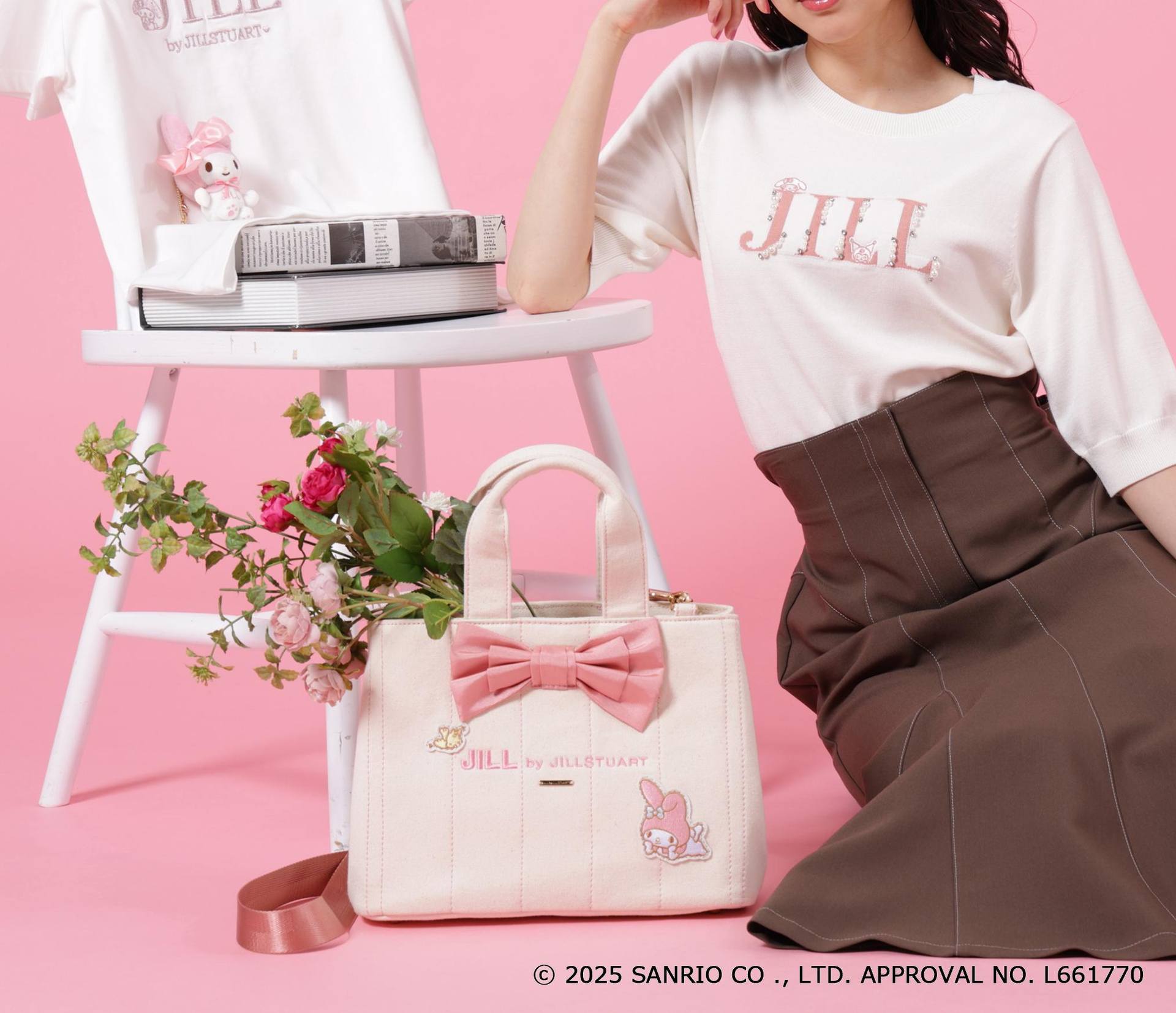 マイメロディ×リボンステッチトートバッグ ピンク