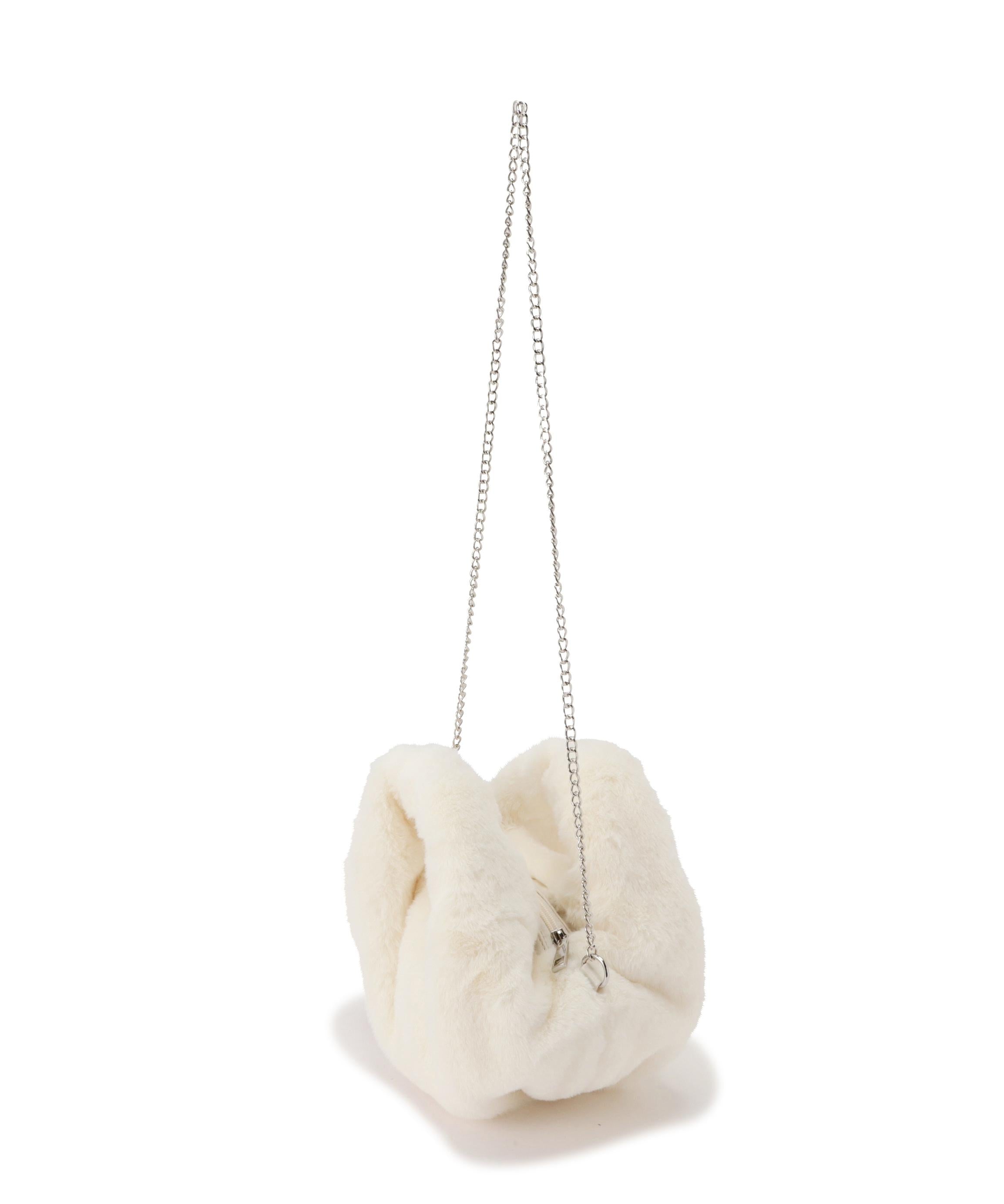 フェイクファーバッグ ホワイト