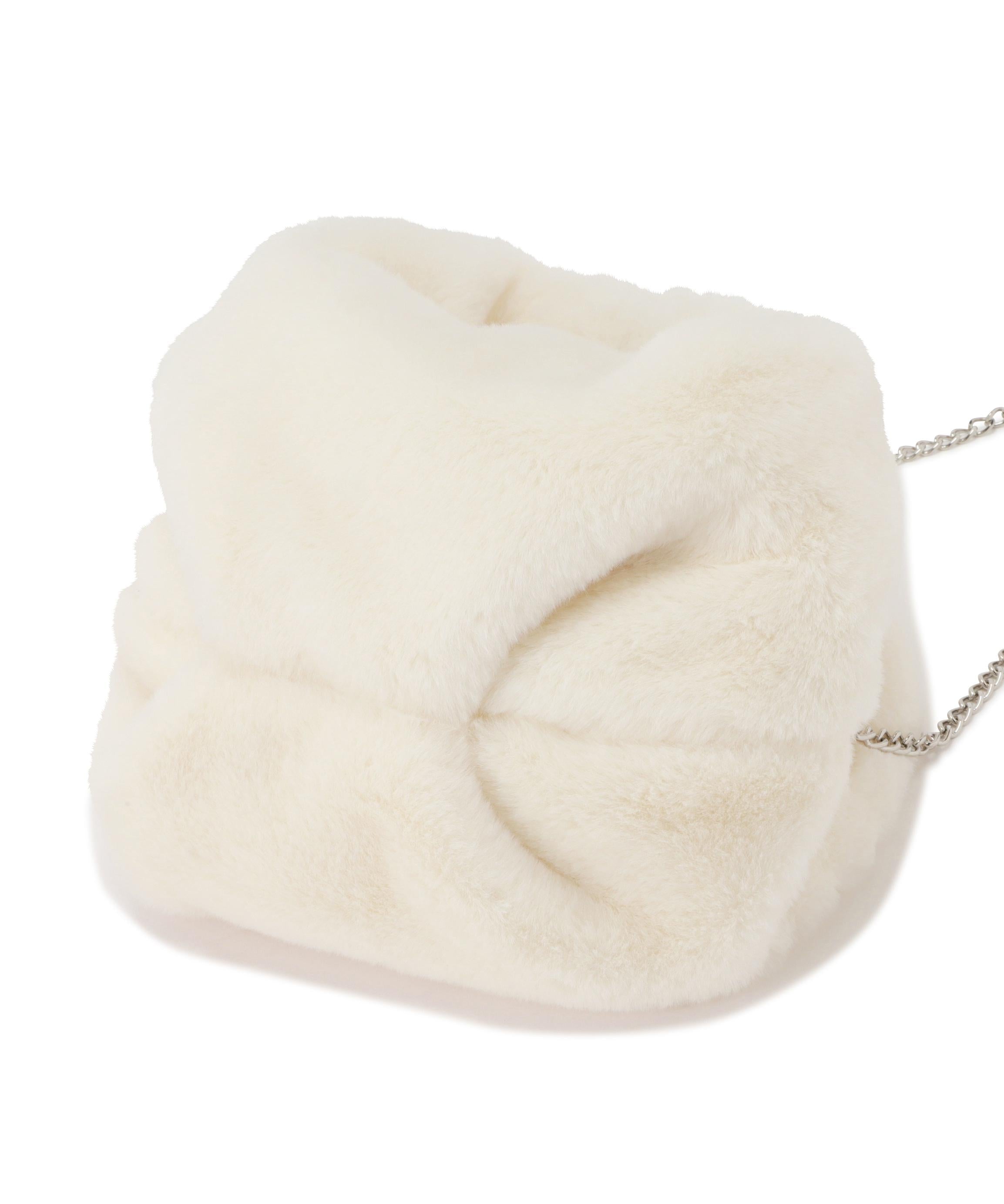 フェイクファーバッグ ホワイト