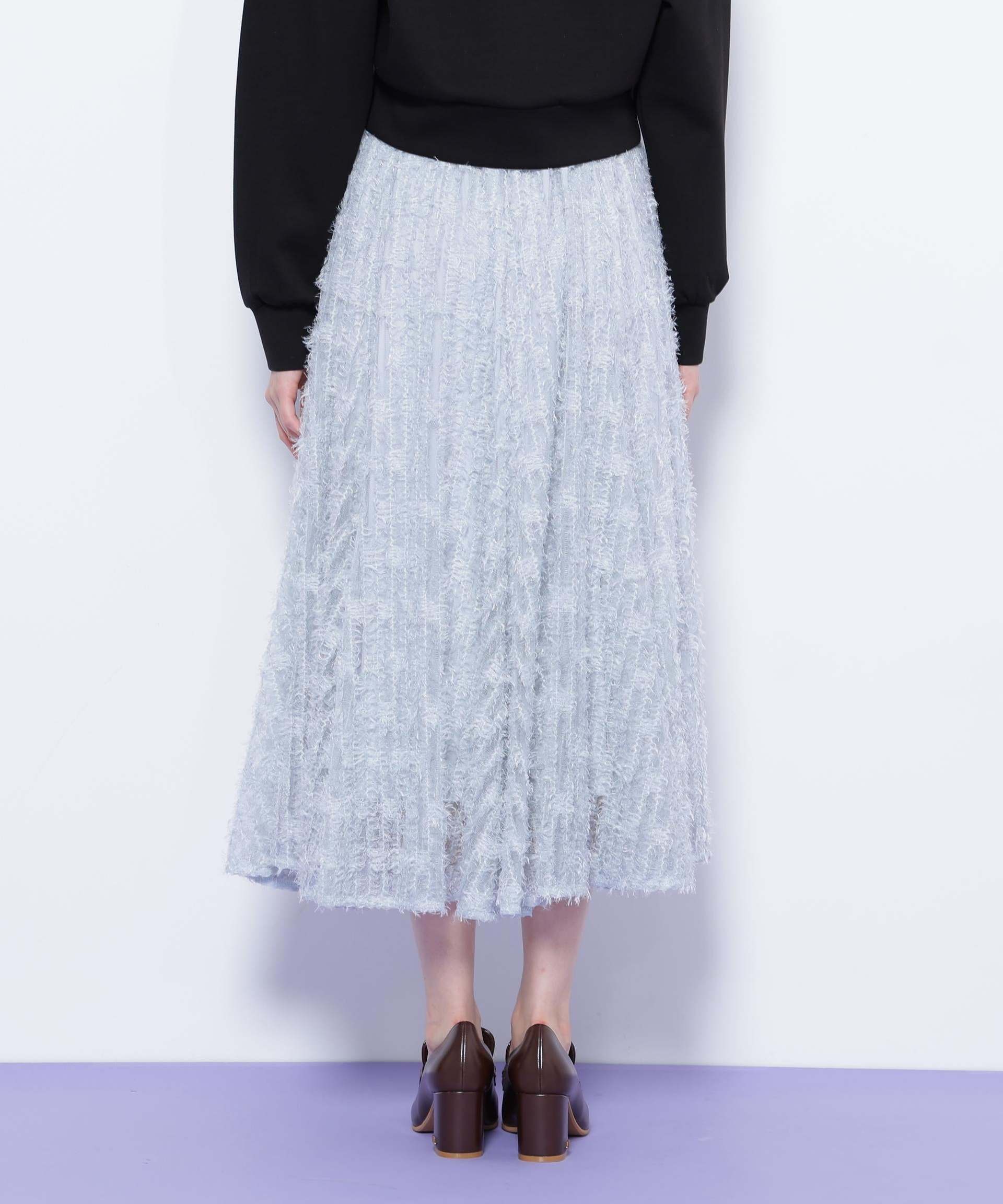 フェザーテープチュールスカート ブルー