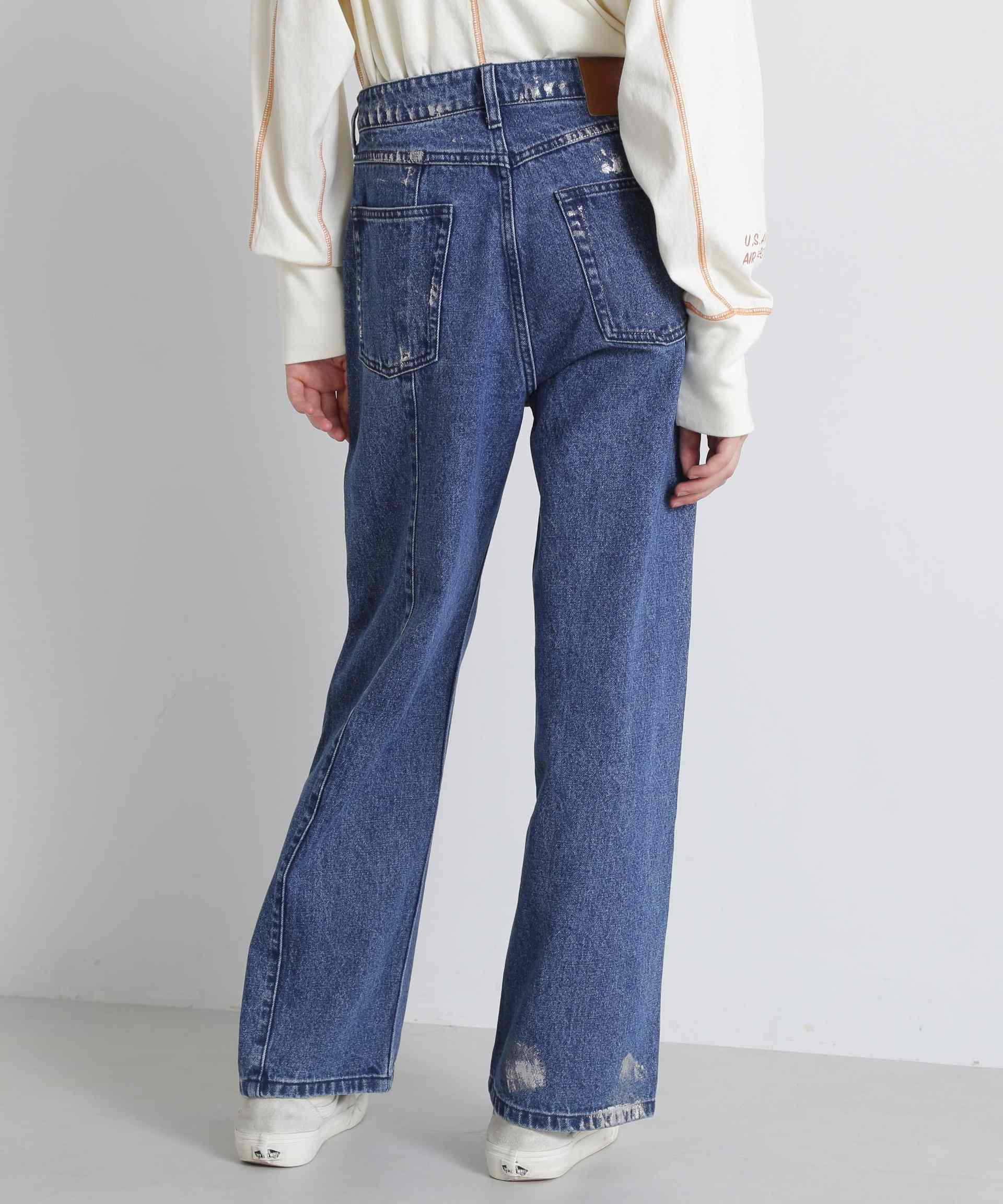 FOIL P>INT DENIM PANTS/箔プリントデニムパンツ ユーズド2