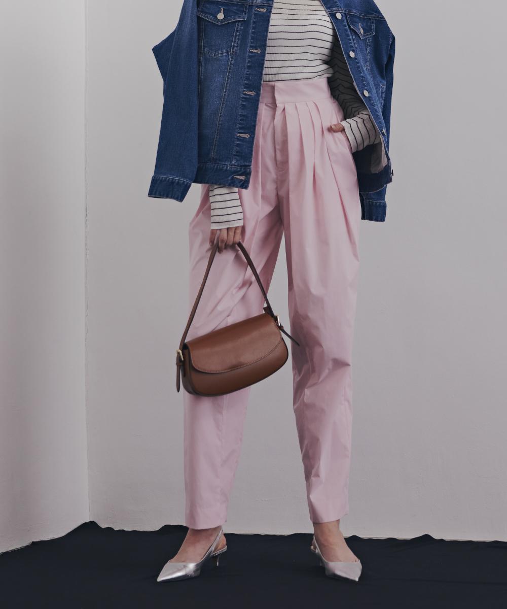 タックボリュームパンツ ピンク