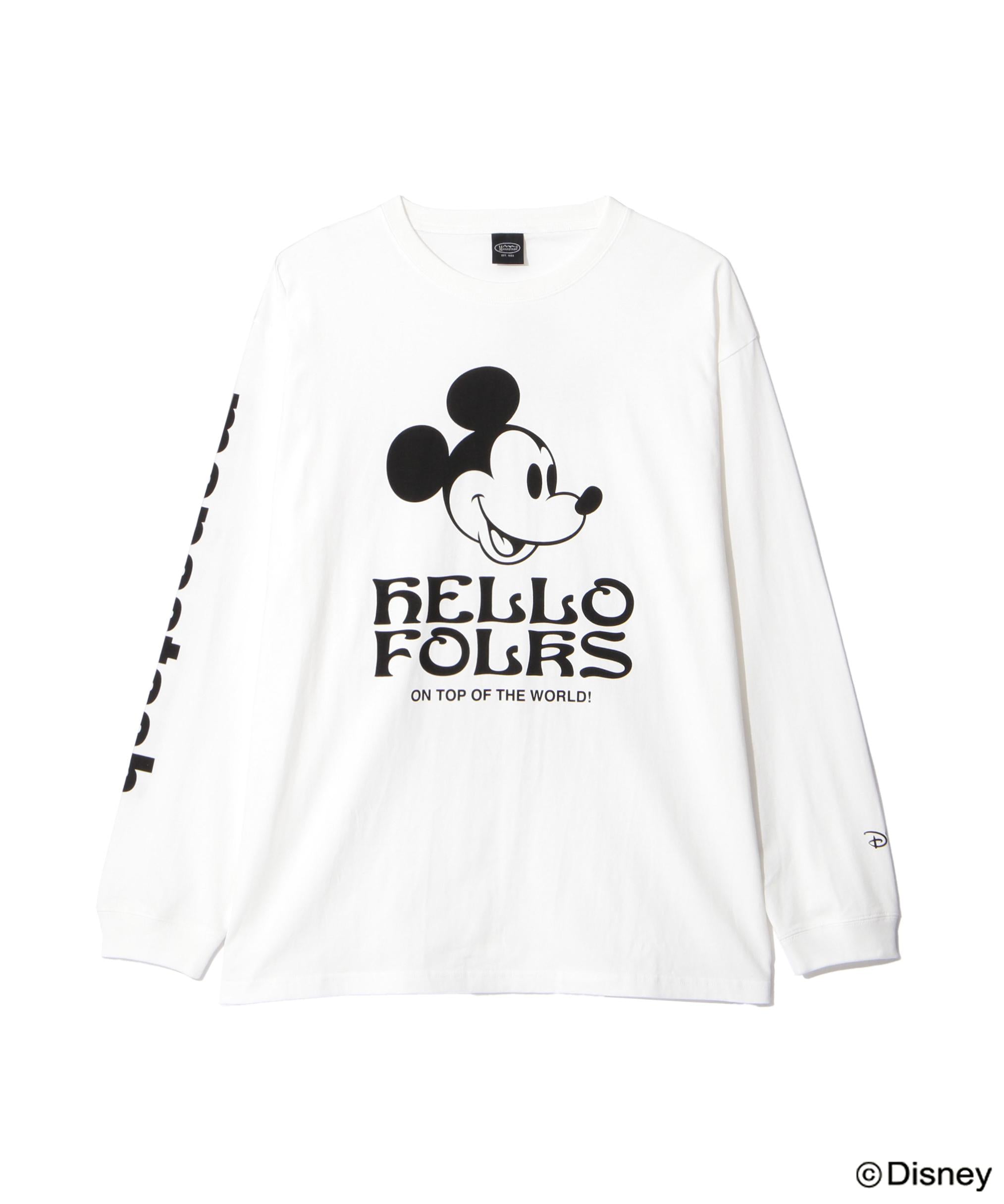 MANASTASH/マナスタッシュ/MICKEY L/S TEE HELLO FOLKS ホワイト
