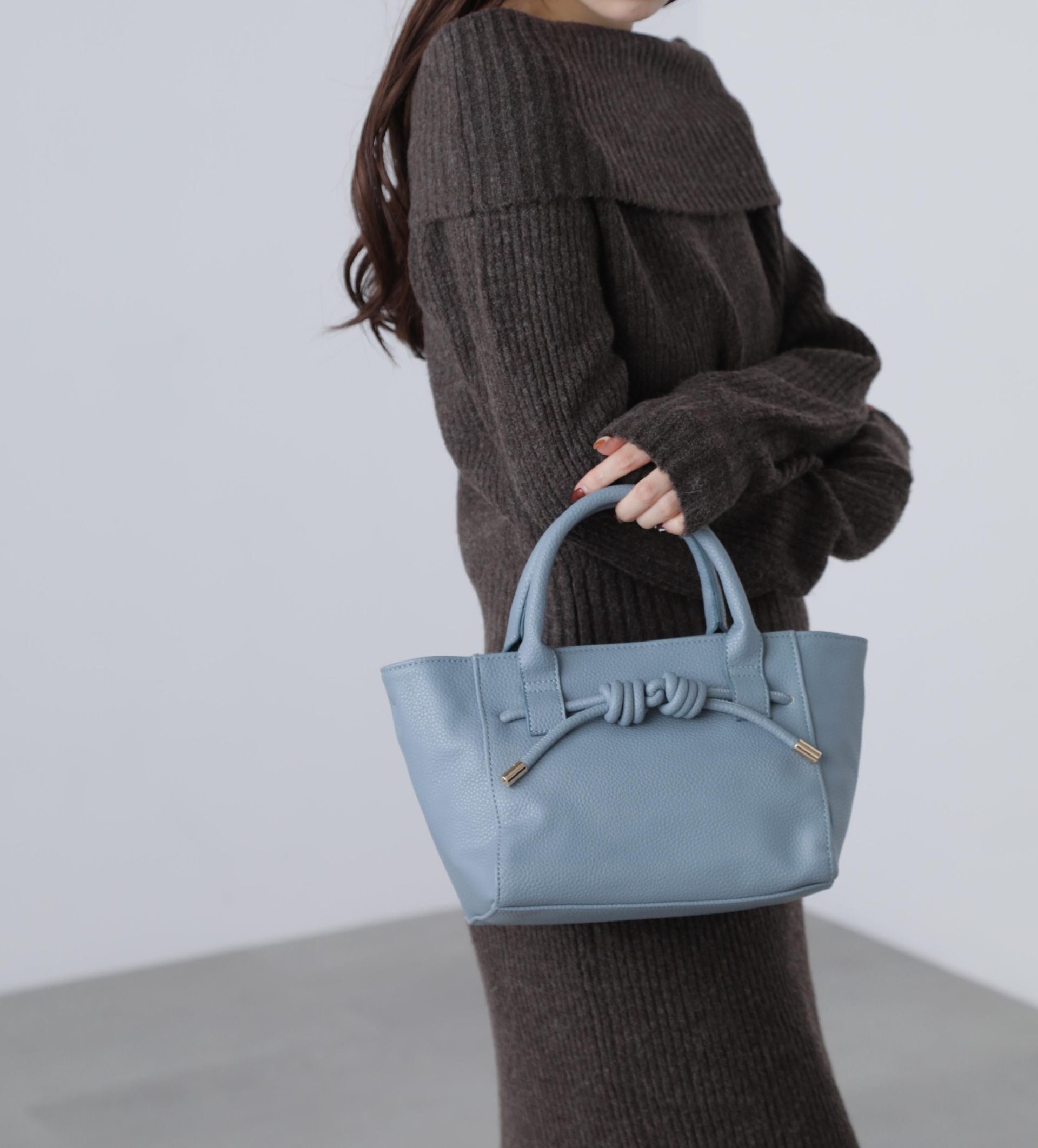 ロープリボンバッグ ブルー