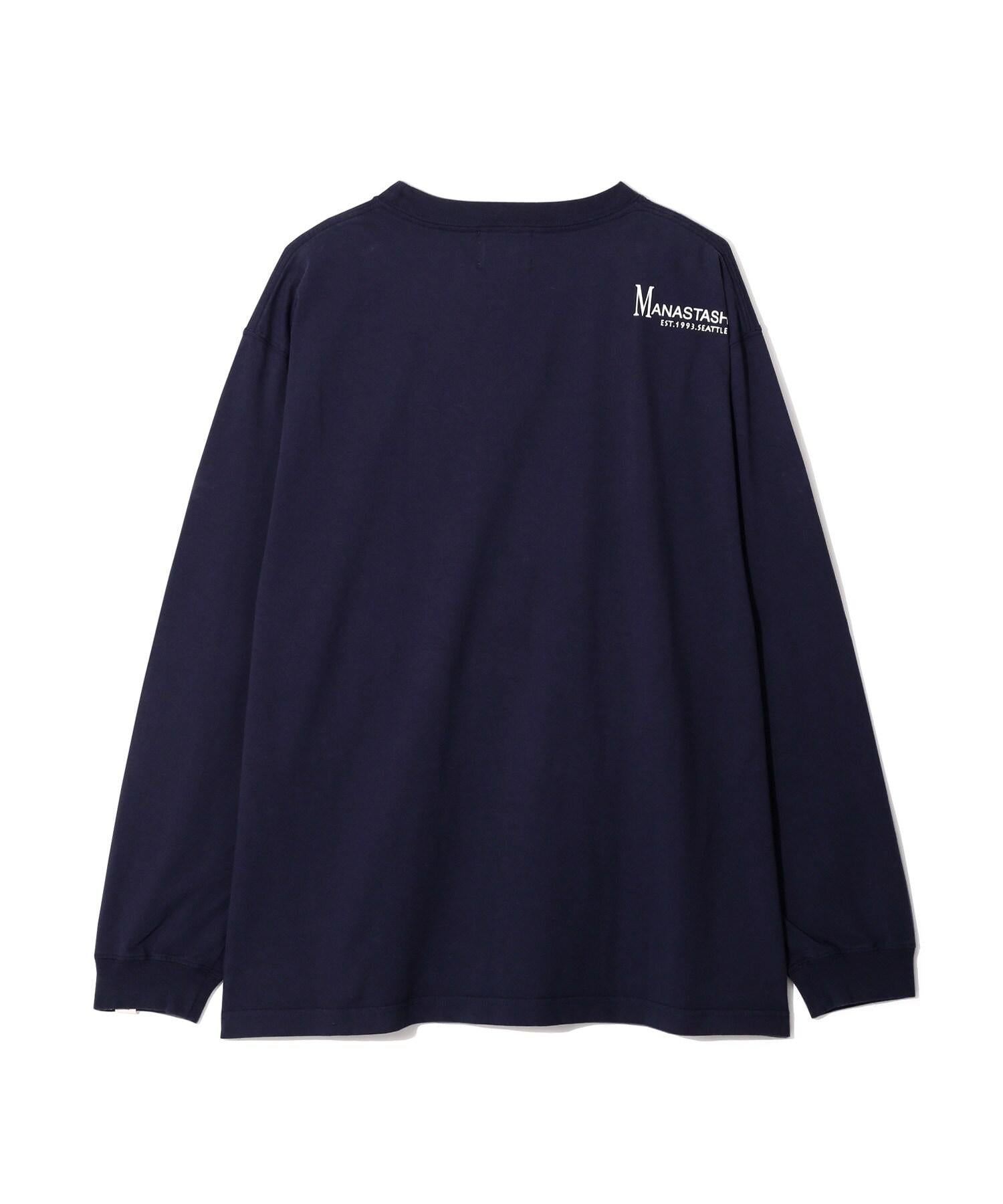 MANASTASH/マナスタッシュ/MANASTASH EMR LOGO L/S TEE ネイビー