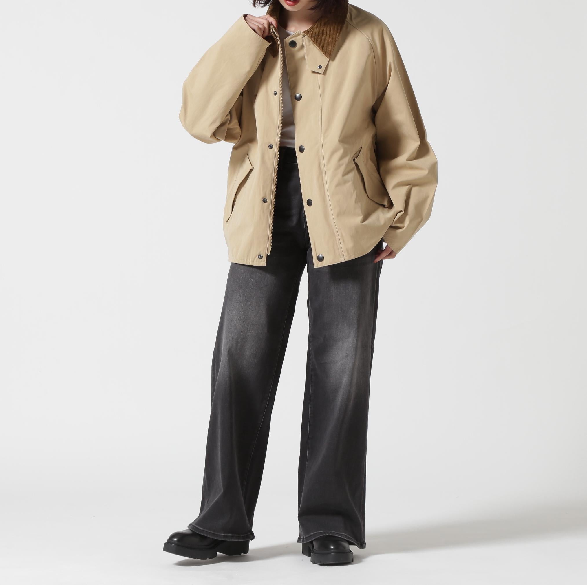 Barbour(バブアー)TRANSPORT / トランスポート/ピーチスキン コットン ショートレングスブルゾン ベージュ