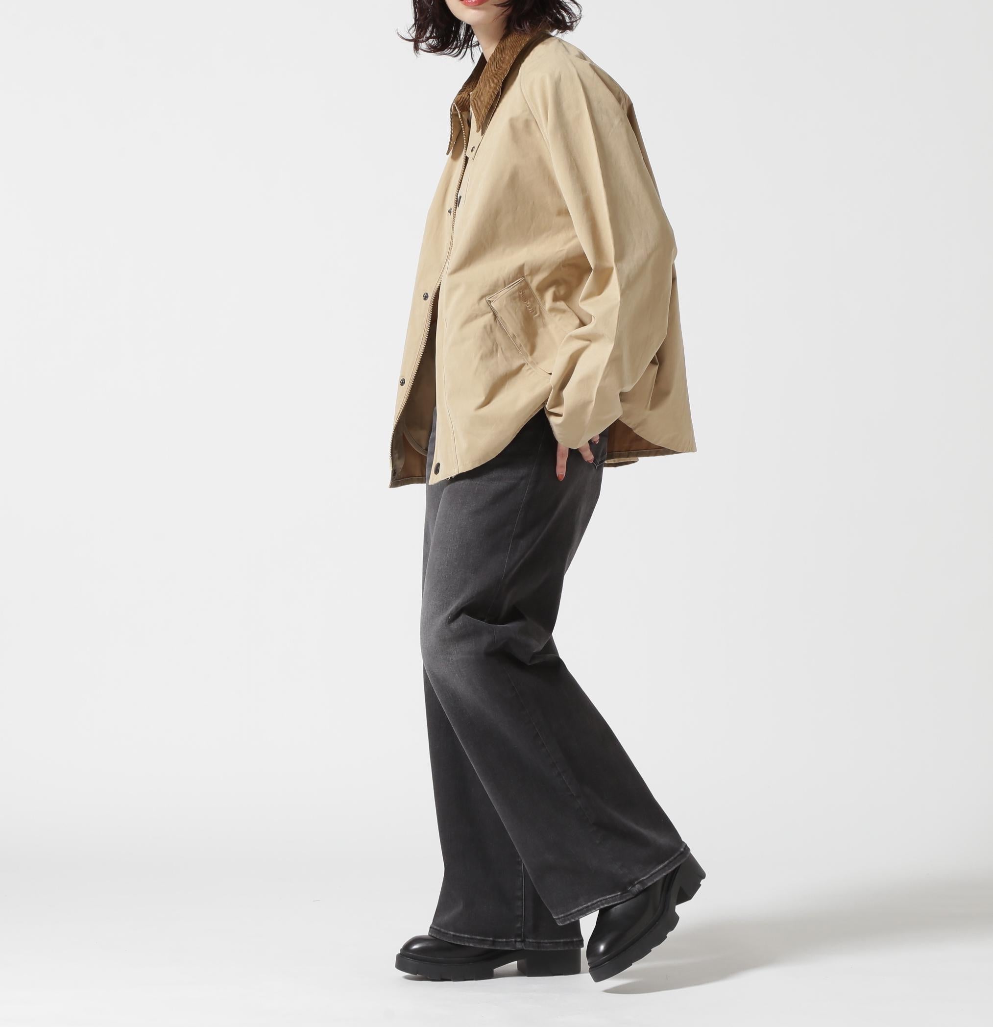 Barbour(バブアー)TRANSPORT / トランスポート/ピーチスキン コットン ショートレングスブルゾン ベージュ