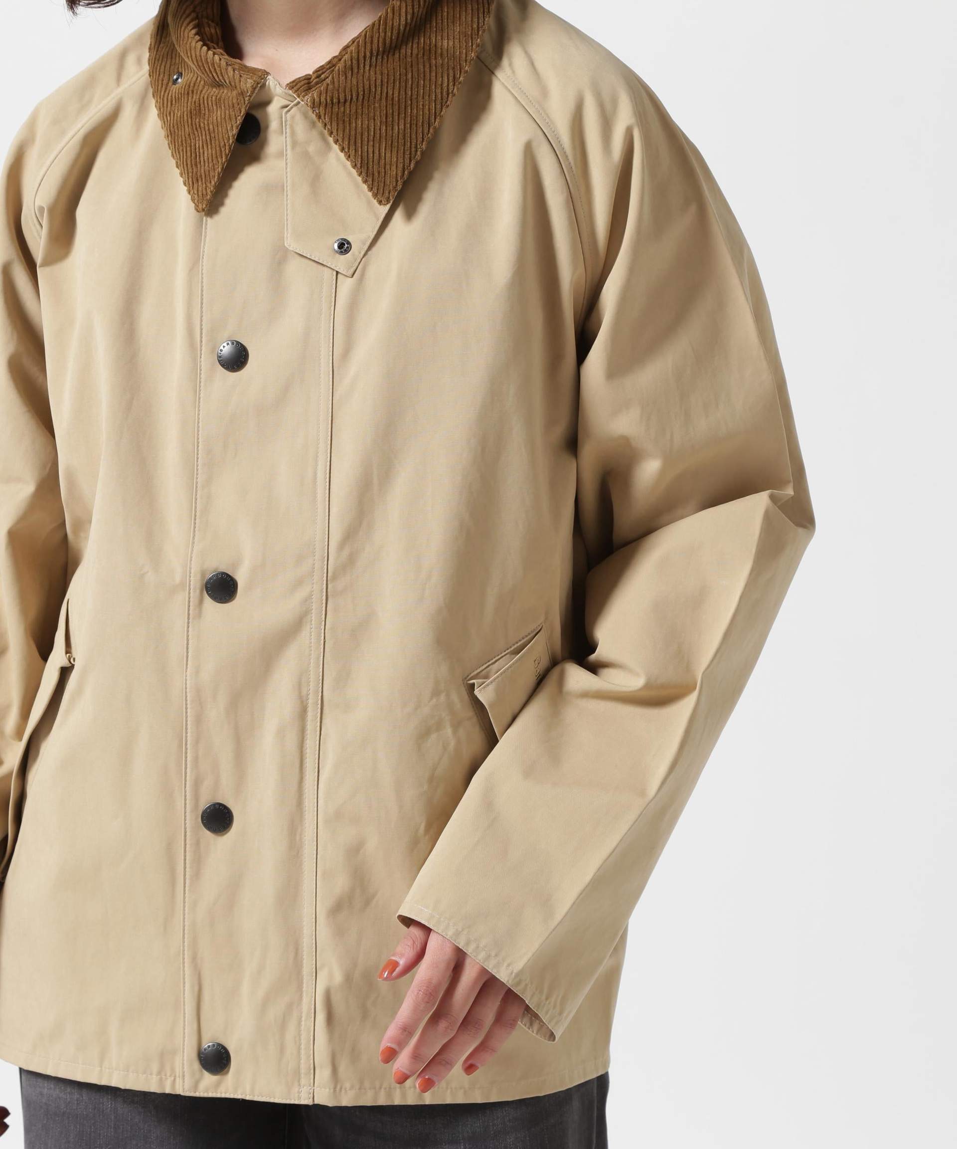 Barbour(バブアー)TRANSPORT / トランスポート/ピーチスキン コットン ショートレングスブルゾン ベージュ