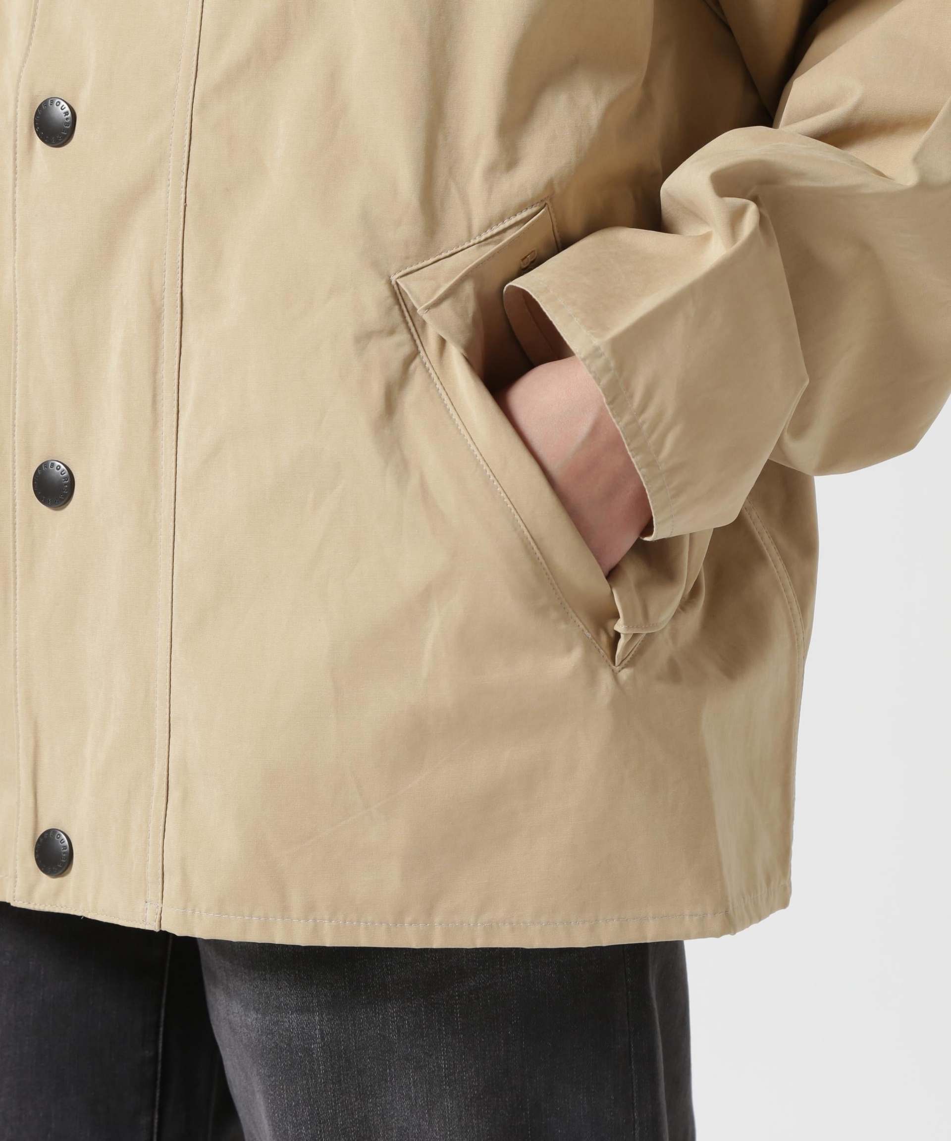 Barbour(バブアー)TRANSPORT / トランスポート/ピーチスキン コットン ショートレングスブルゾン ベージュ