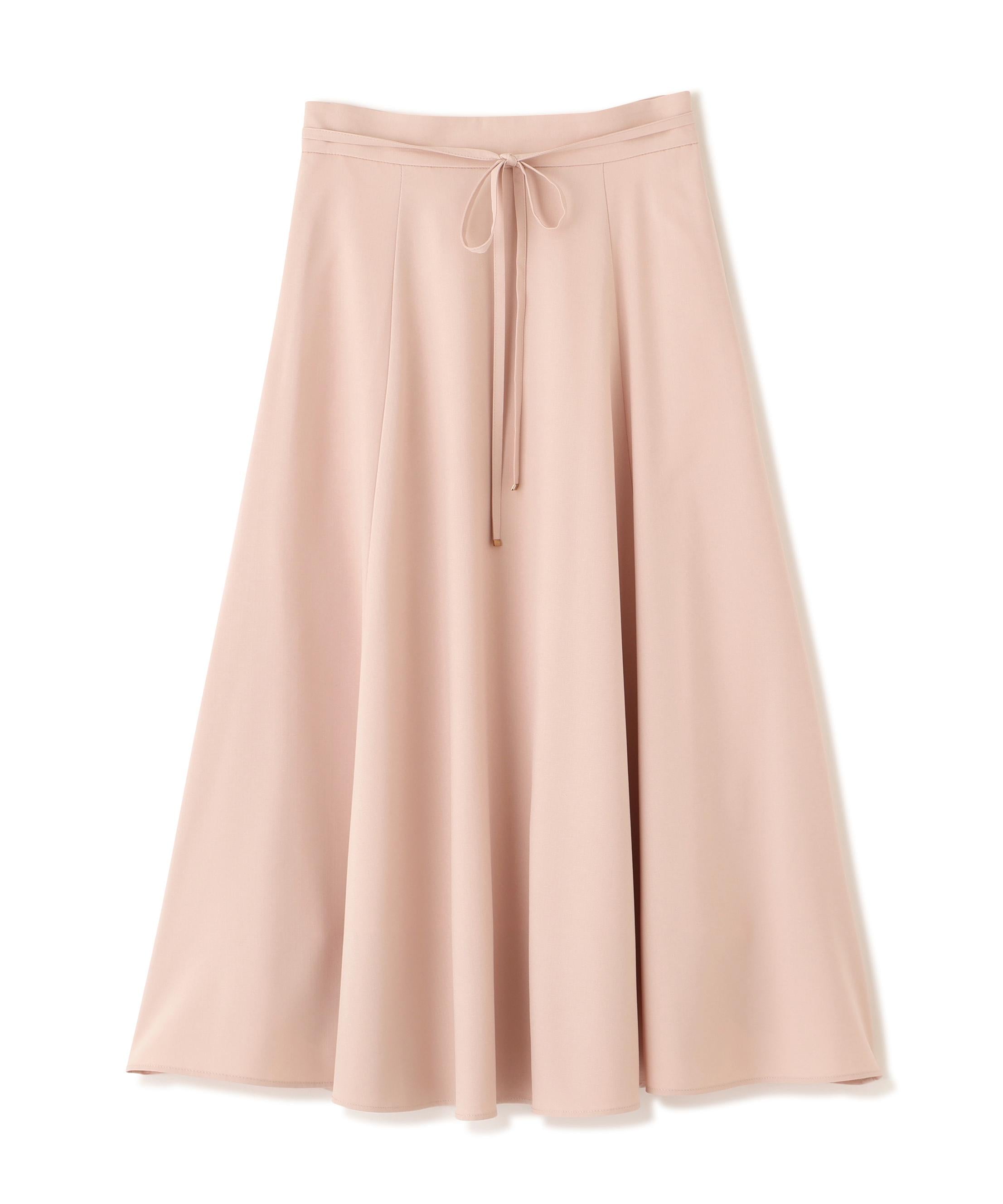 ナローリボンフレアスカート パウダーピンク