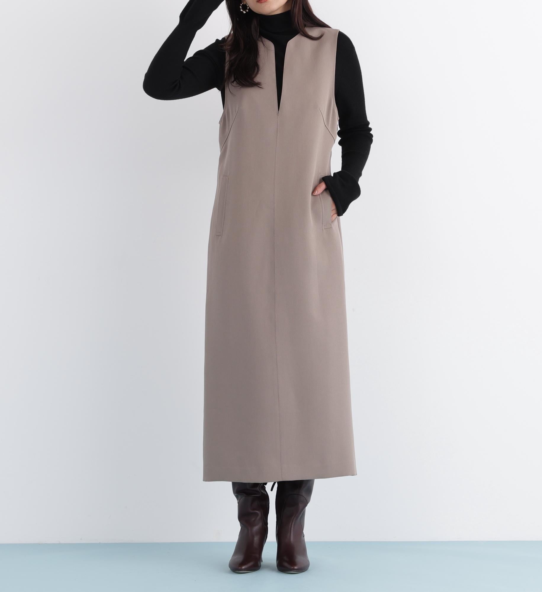 ◆キーネックジャンパースカート モカ6