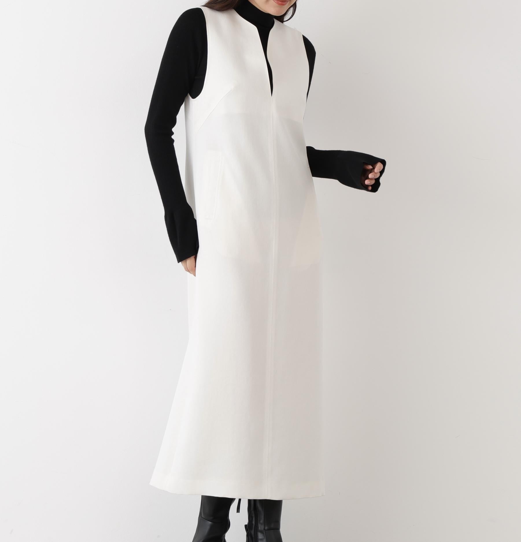 ◆キーネックジャンパースカート エクリュ1