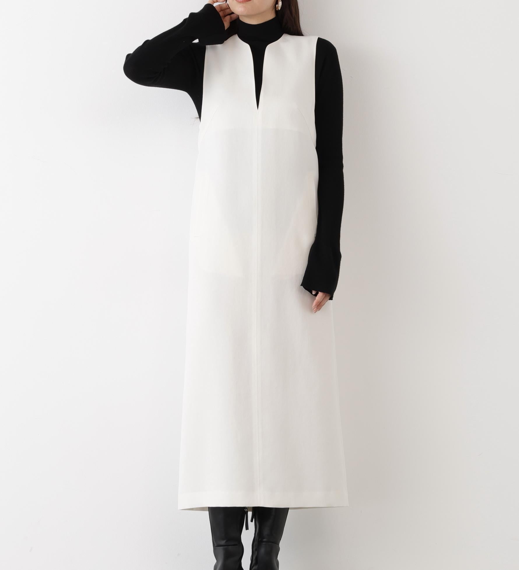 ◆キーネックジャンパースカート エクリュ1