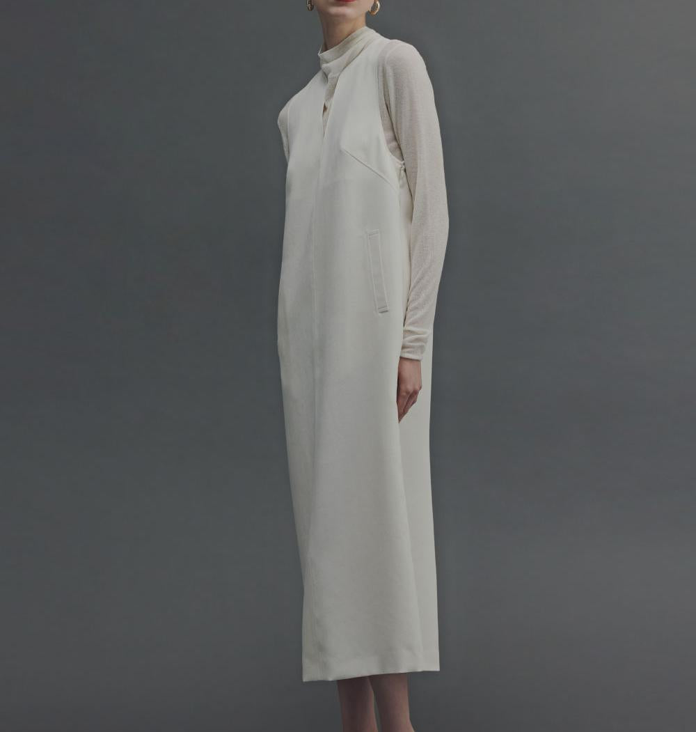 ◆キーネックジャンパースカート エクリュ1