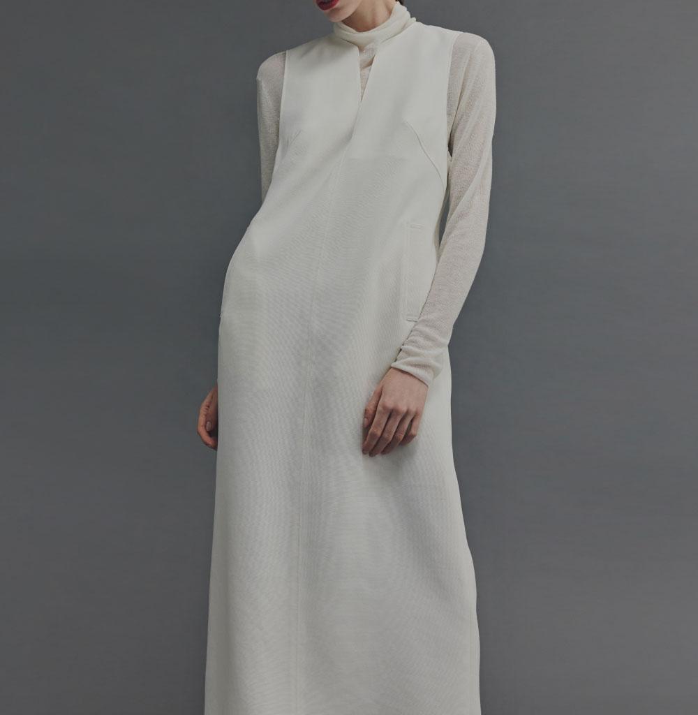 ◆キーネックジャンパースカート エクリュ1