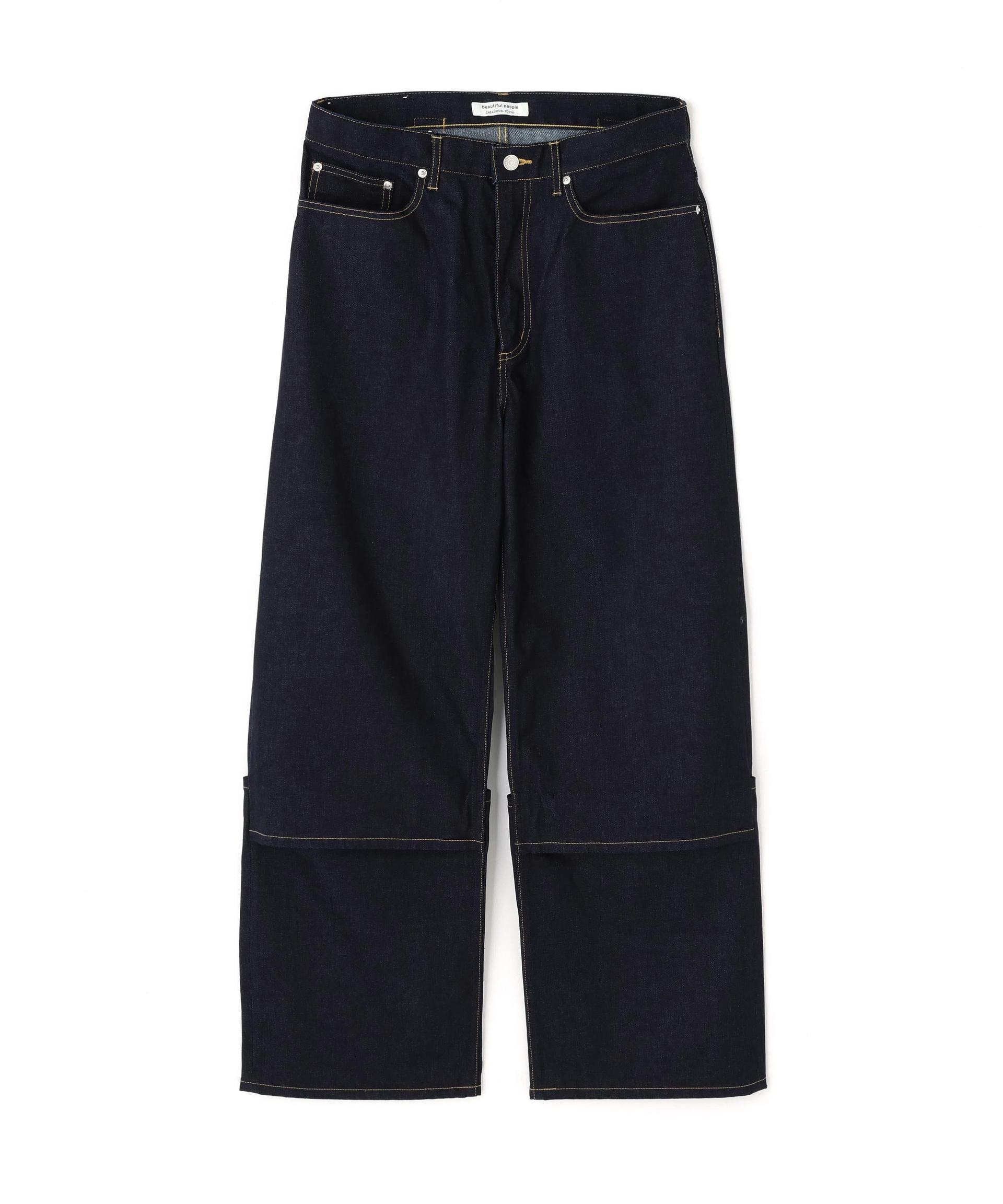 beautiful people/ビューティフルピープル/selvedge denim flip hem pants インディゴ7