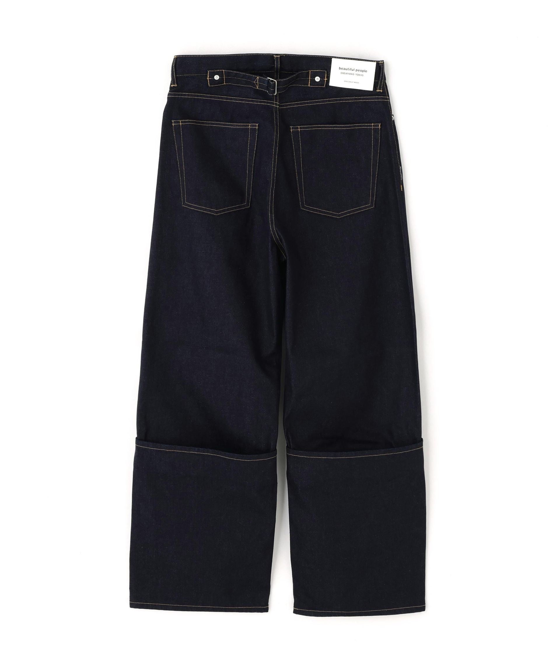 beautiful people/ビューティフルピープル/selvedge denim flip hem pants インディゴ7