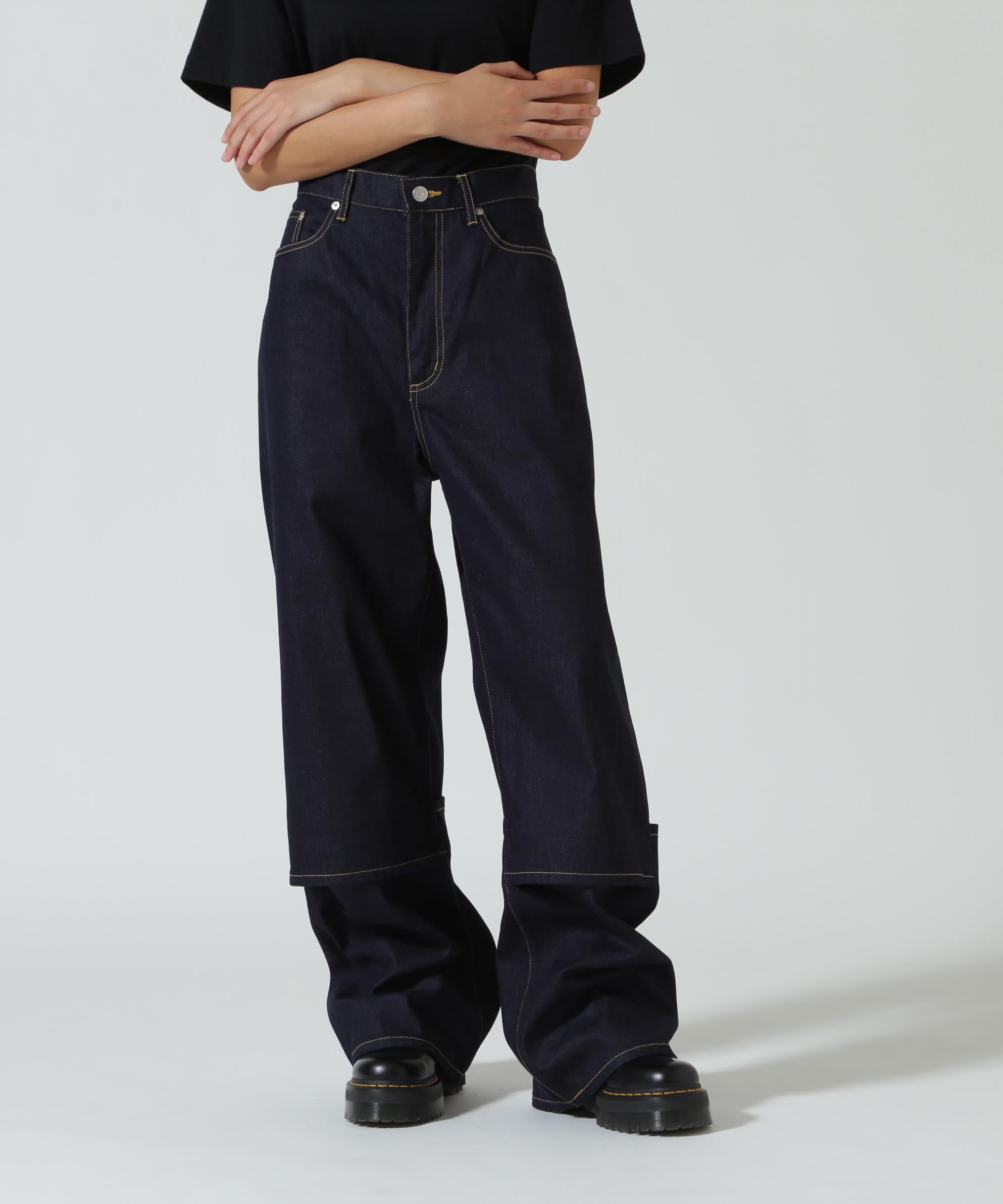 eautiful people/ビューティフルピープル/selvedge denim flip hem pants インディゴ7