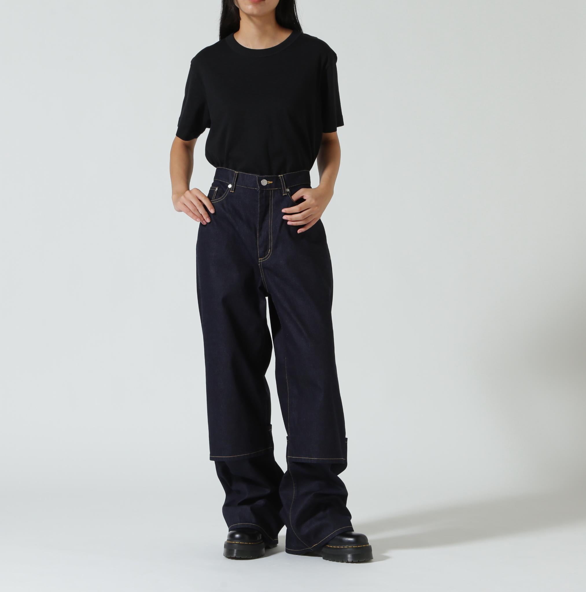 eautiful people/ビューティフルピープル/selvedge denim flip hem pants インディゴ7