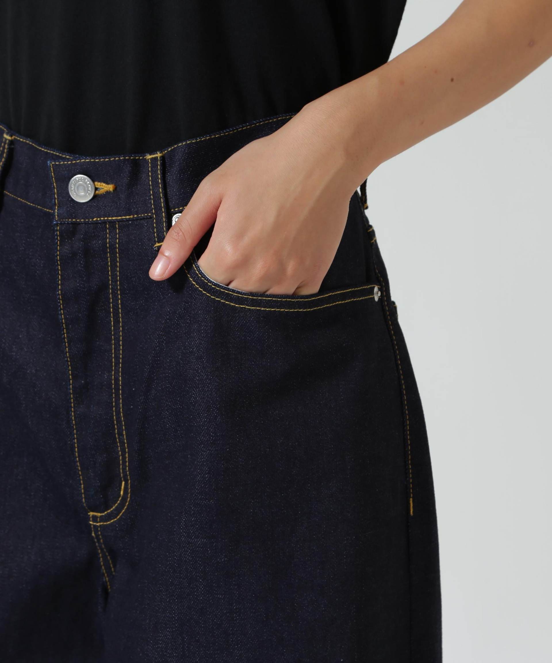 eautiful people/ビューティフルピープル/selvedge denim flip hem pants インディゴ7