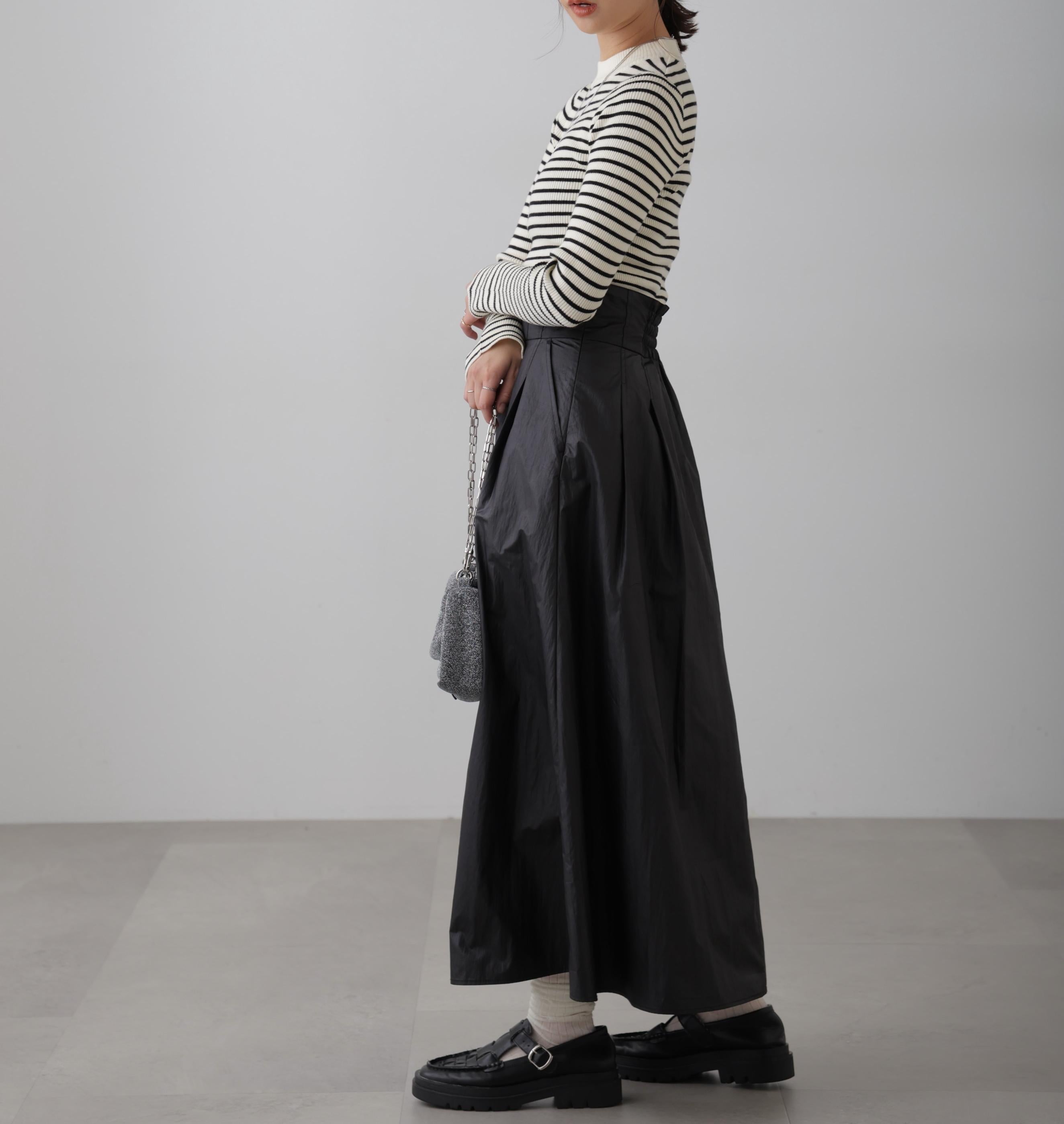 〈洗える〉マシンウォッシャブルボトルネックニット ボーダー1