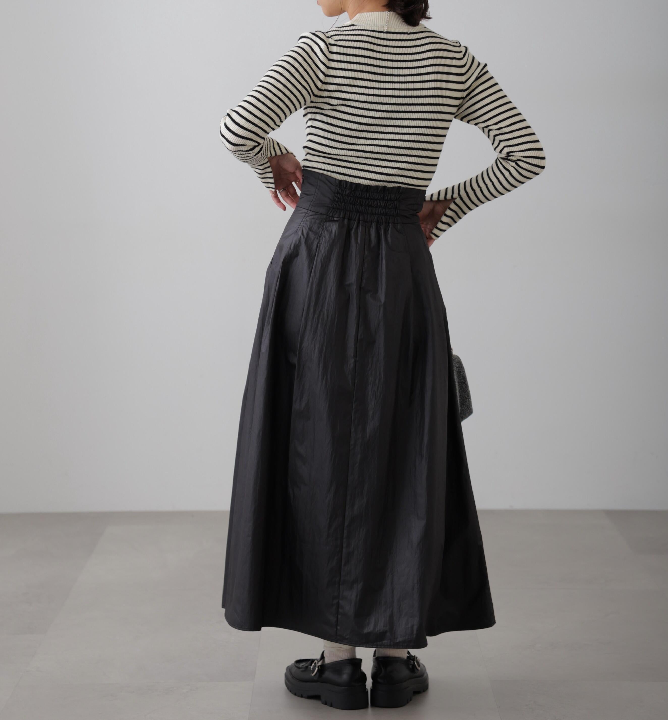 〈洗える〉マシンウォッシャブルボトルネックニット ボーダー1