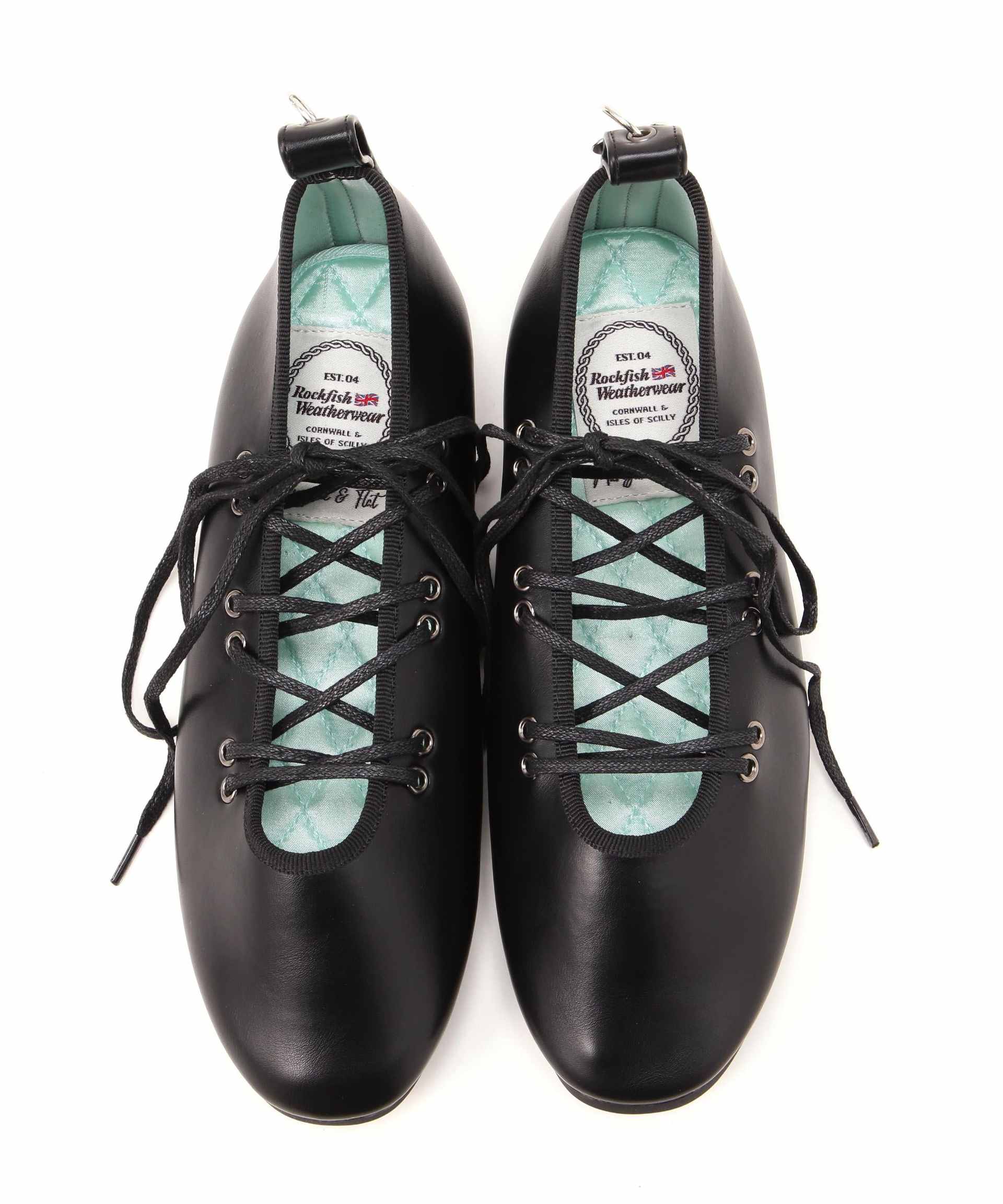 >OCKFISH WEATHE>WEA>/ロックフィッシュ ウェザーウェア/LACEUP FLAT PU ブラック