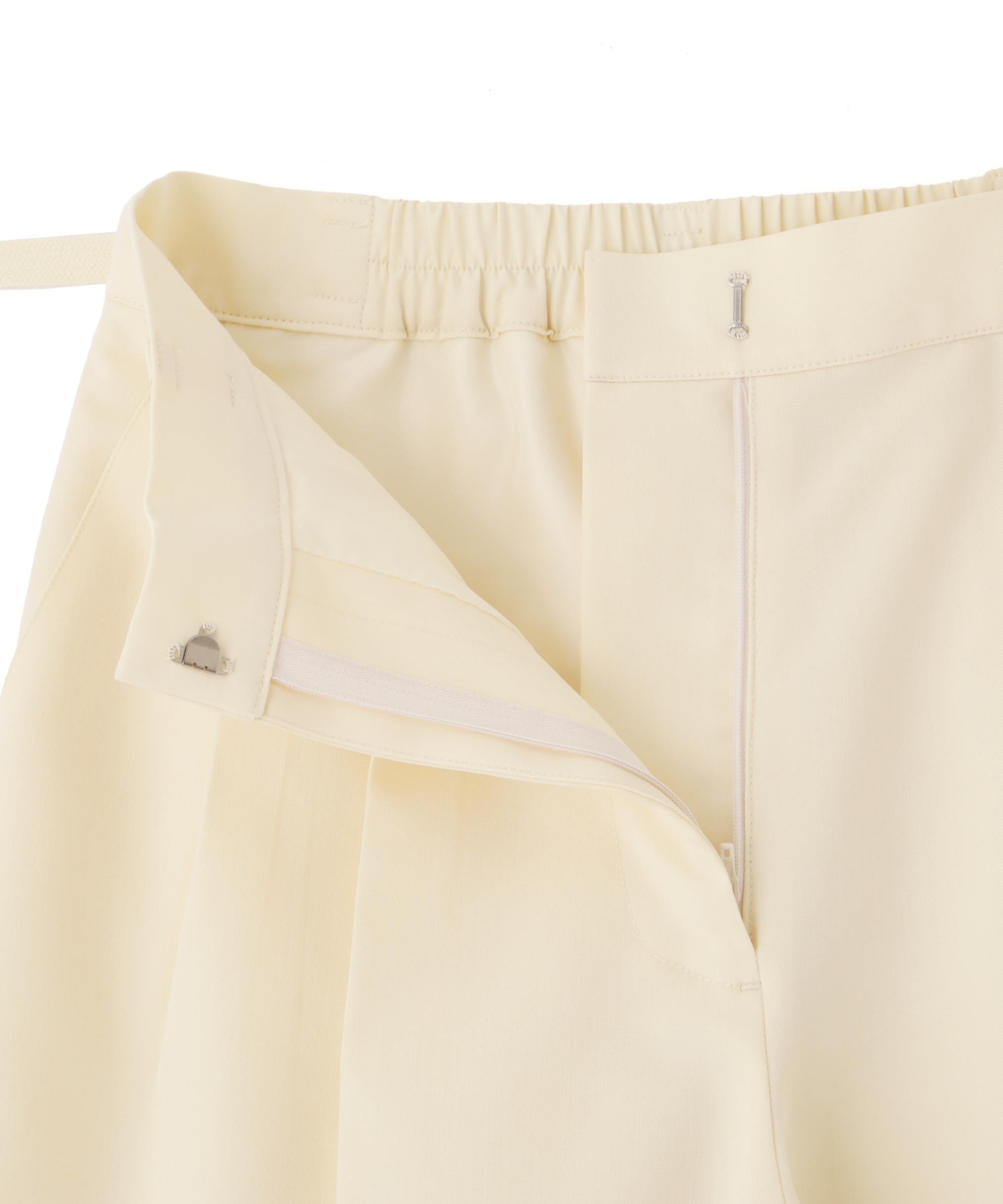 杉綾リボンベルトワイドパンツ オフホワイト