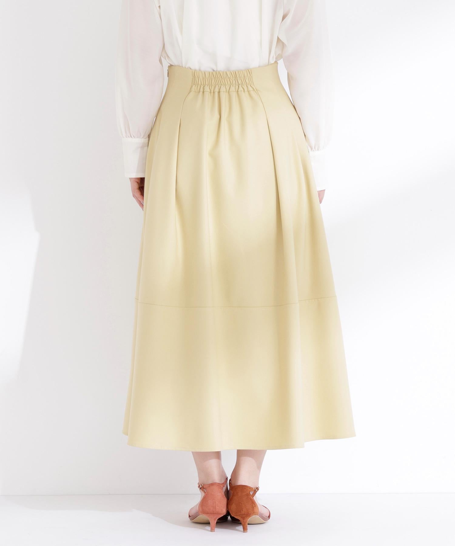 フロントボタンフレアスカート イエロー