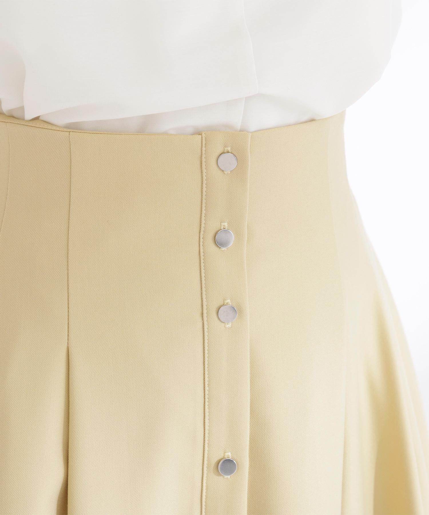 フロントボタンフレアスカート イエロー