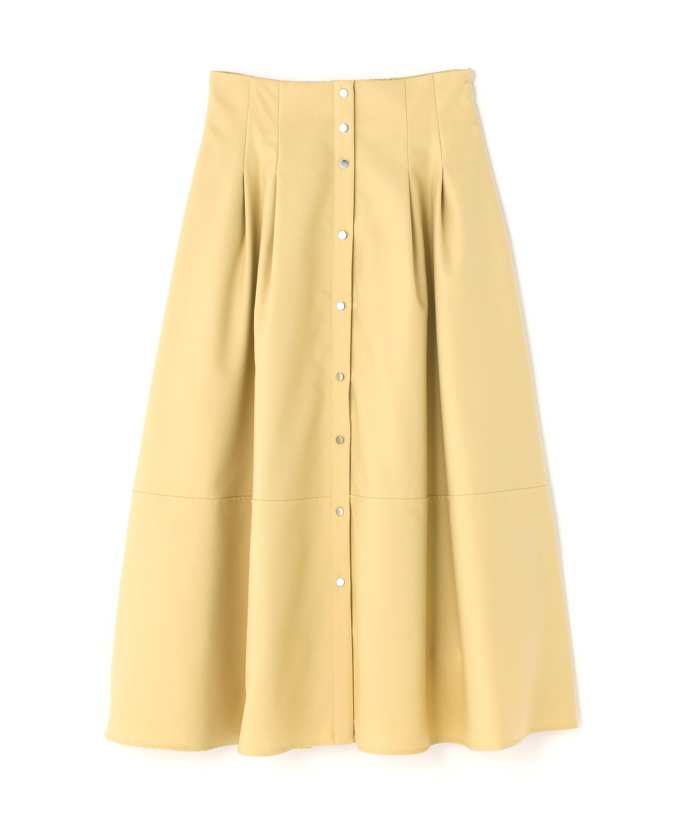 フロントボタンフレアスカート イエロー