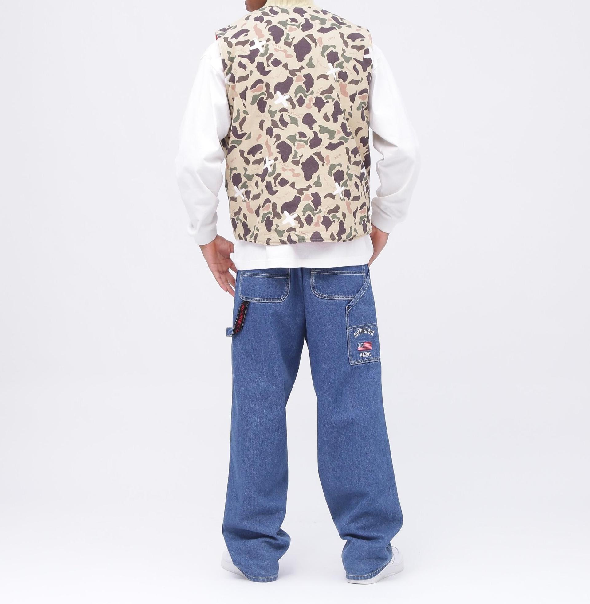 >EVE>SIRLE DUCK CAMO VEST / リバーシブル ダックカモ ベスト / AVI>EX / アヴィレックス オレンジ