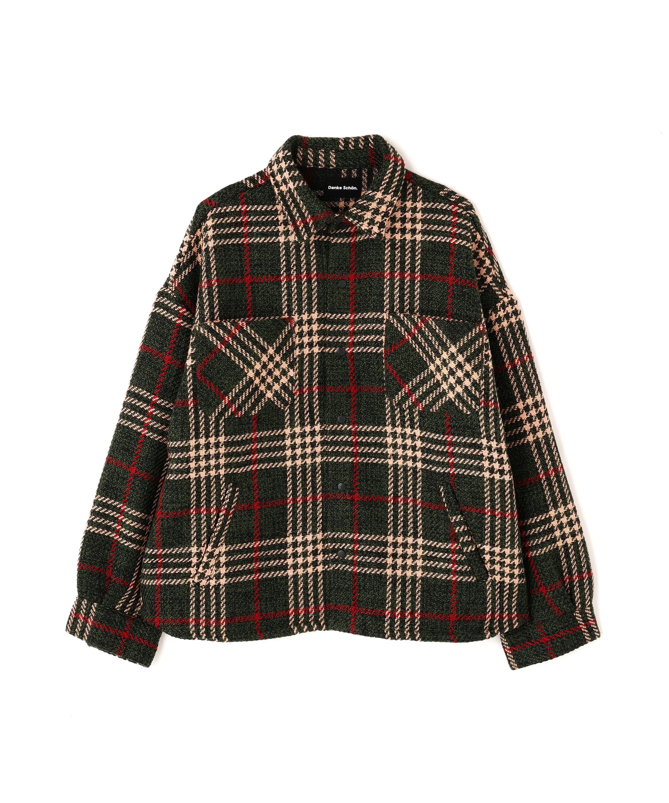 DankeSchon/ダンケシェーン/SNAP CHECK SHIRTS グリーン