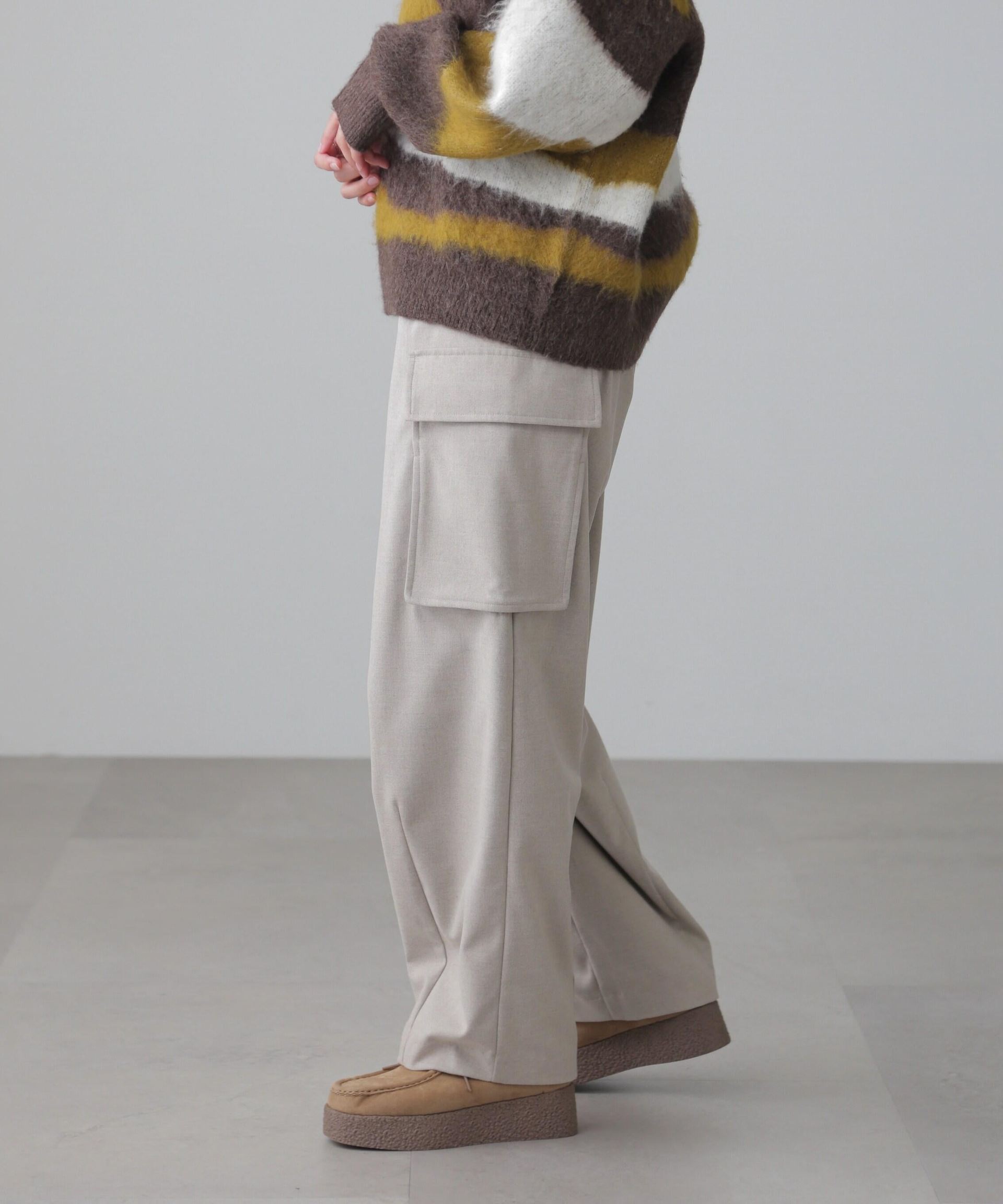 ウールライクカーゴワイドパンツ オフ