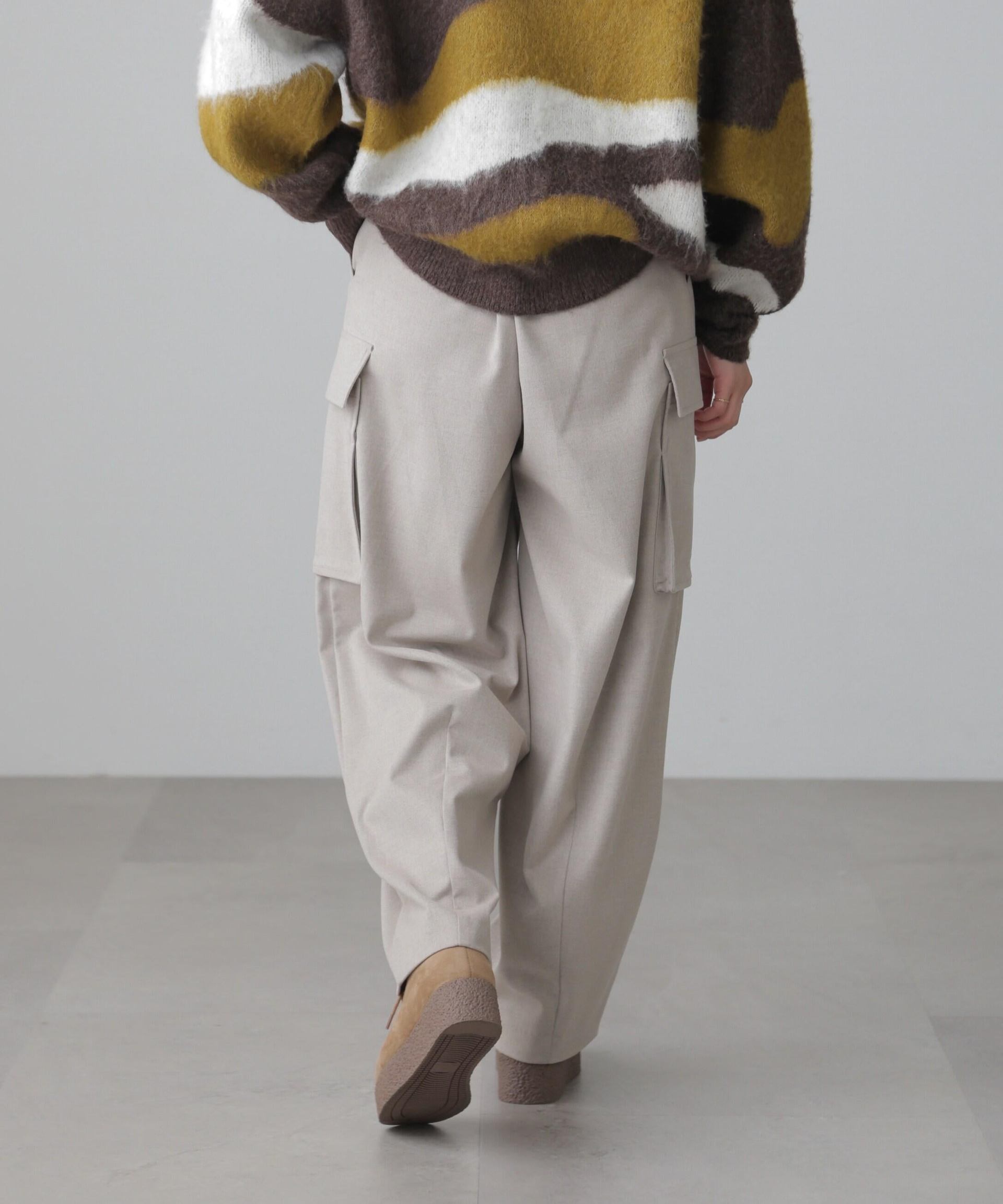 ウールライクカーゴワイドパンツ オフ