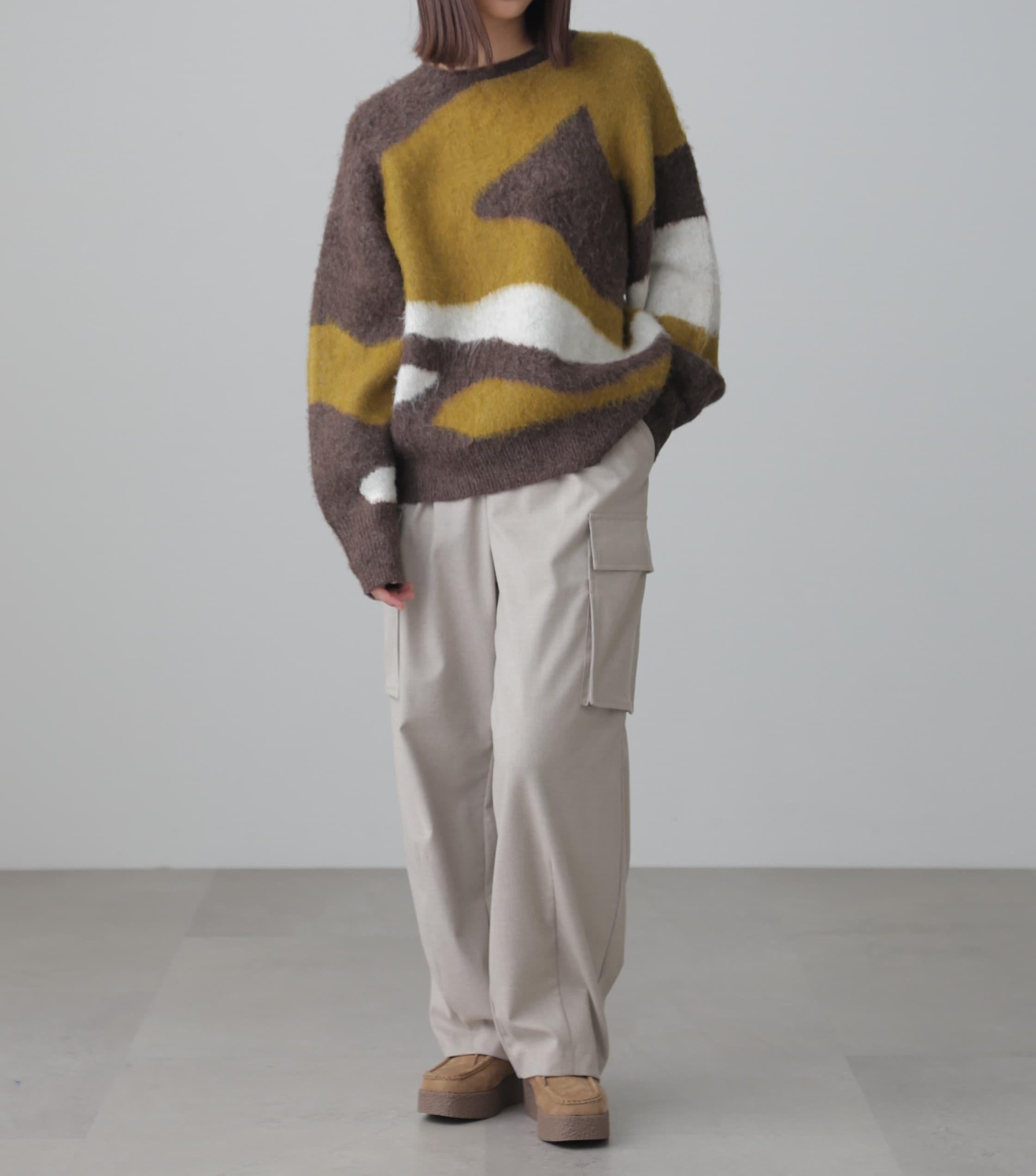 ウールライクカーゴワイドパンツ オフ